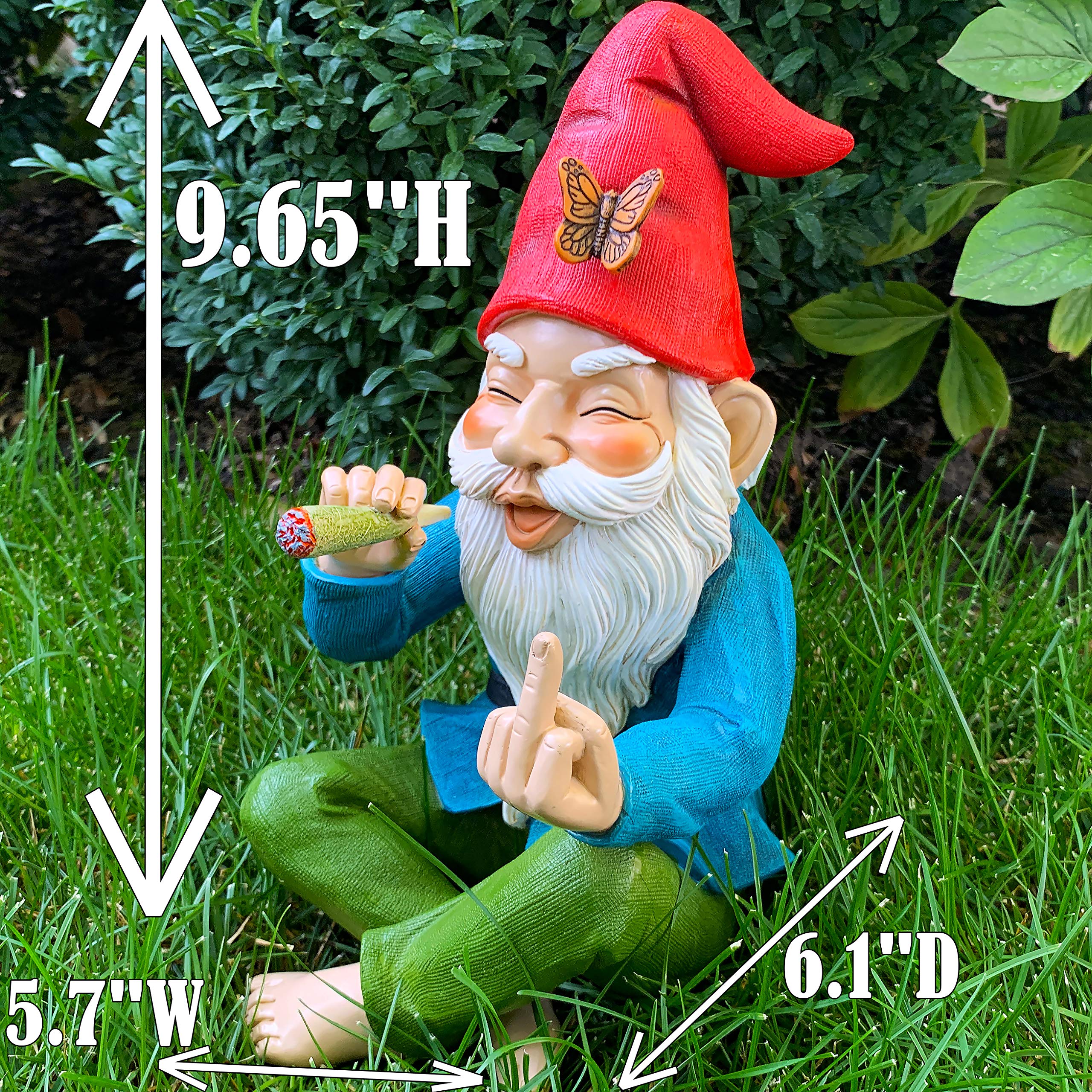 Relaxed Garden Gnome Statue - 9.6 Inch Tall Outdoor Decor for Lawn, Garden & Home - Perfect for Patio, Yard & Indoor Decoration