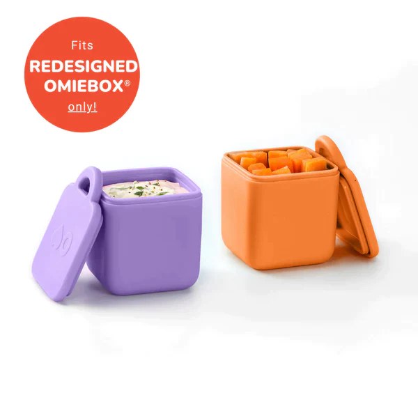 OmieBox Dip Containers - 5 Color Options for Kids Lunch Boxes | Perfect for School, Picnics & On-the-Go Snacks
