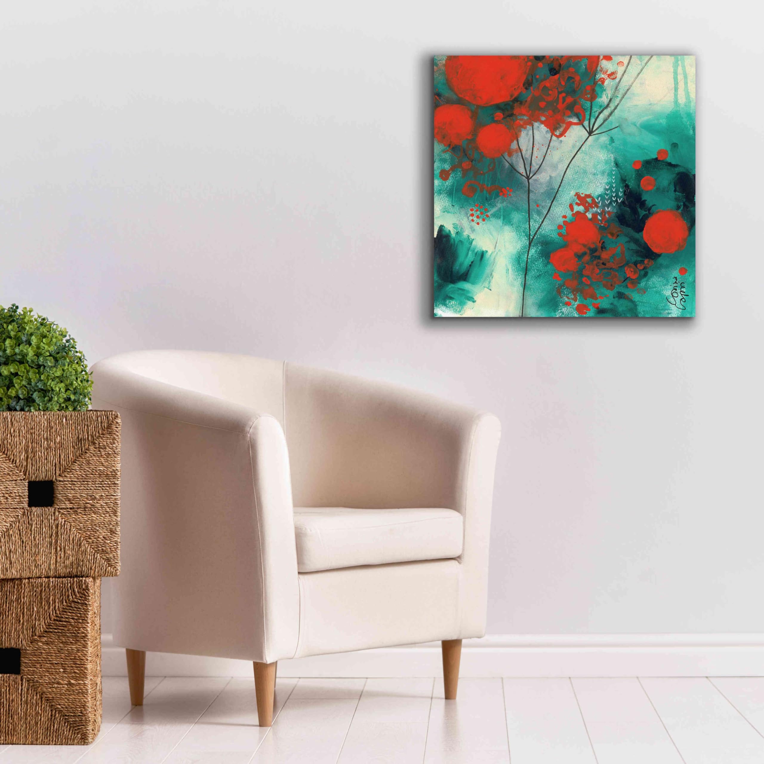 Epic Graffiti 'Winter Solstice' by Corina Capri - 26x26 Inch Giclee Canvas Wall Art Print - Modern Home Decor for Living Room, Bedroom & Office