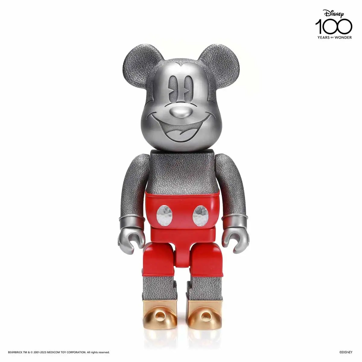 BE@RBRICK MICKEY MOUSE DISNEY 100th ANNIVERSARY X ROYAL SELANGOR Collectible Figure - Limited Edition Disney Collectors Item for Home Decor & Display