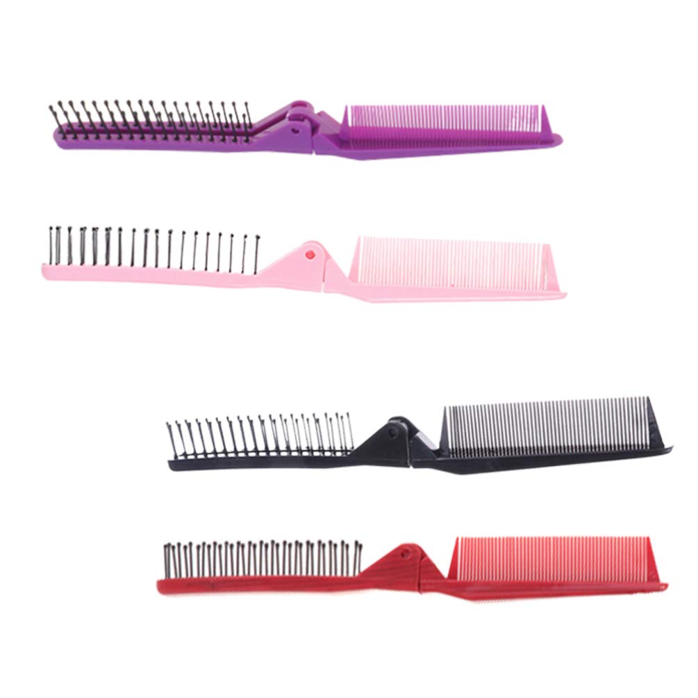 8-Piece Portable Travel Hair Brush Set for Women - Foldable Comb, Anti-Static Teasing Comb & Scalp Massager - Perfect for On-the-Go Styling, Purse & Gym Bag Essentials