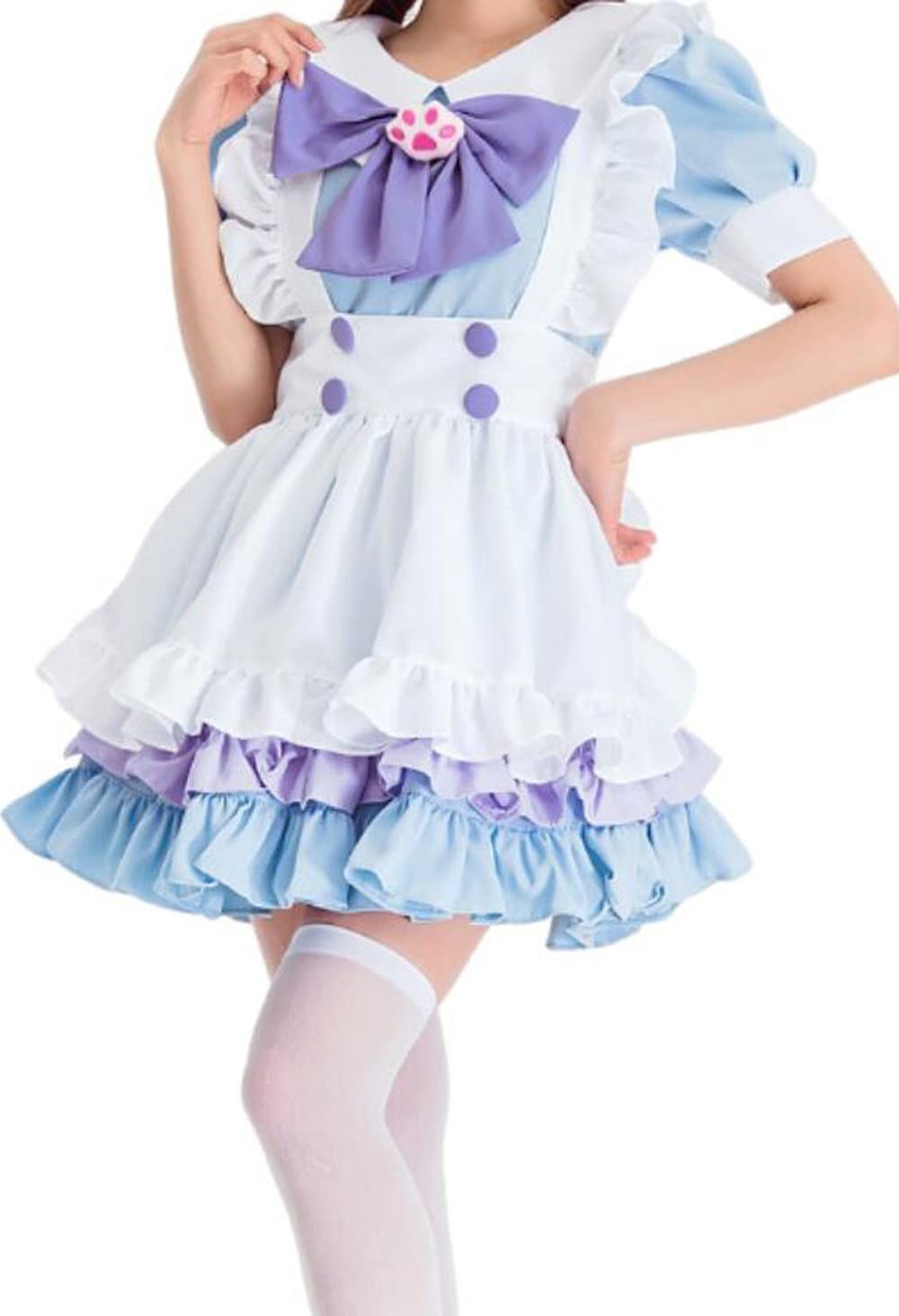 Sexy Japanese Lolita Style Maid Dress with Apron & Bow Headband - Halloween Cosplay Costume for Women | Anime Convention Outfit, Maid Cafe Uniform & Role Play Dress | Perfect for Halloween Parties, Cosplay Events, Themed Gatherings & Japanese Festivals | Great Gift for Anime Fans | Use in Maid Cafes, Halloween Contests, Stage Shows, Birthday Parties & Cosplay Photoshoots | Ideal for Anime Conventions, Themed Events, Role Play & Cultural Celebrations