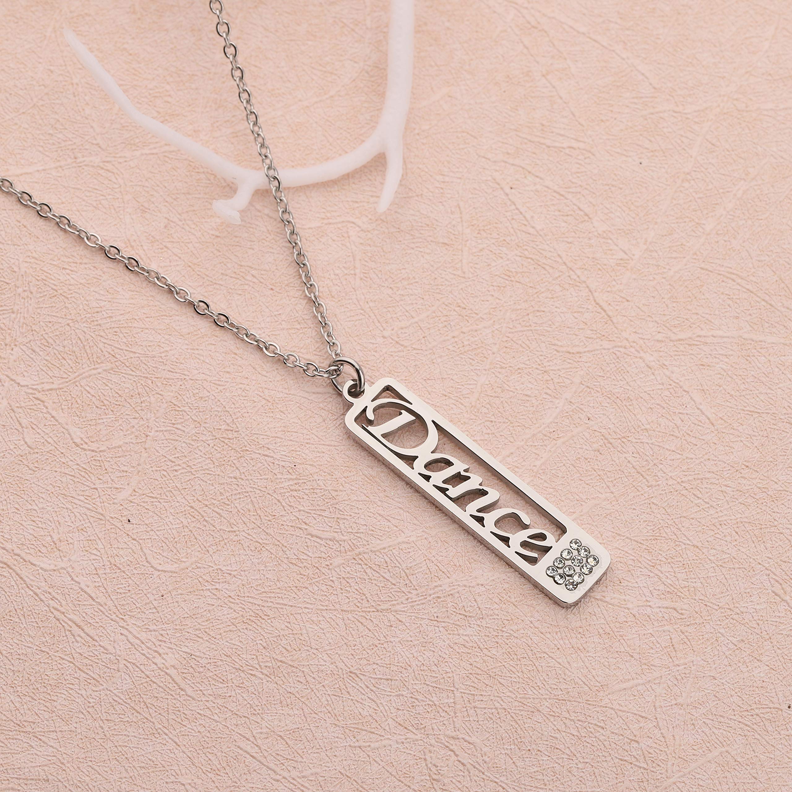 BEKECH Ballerina Dance Necklace Pendant - Elegant Jewelry Gift for Women & Girls - Perfect for Dance Recitals, Ballet Performances & Special Occasions