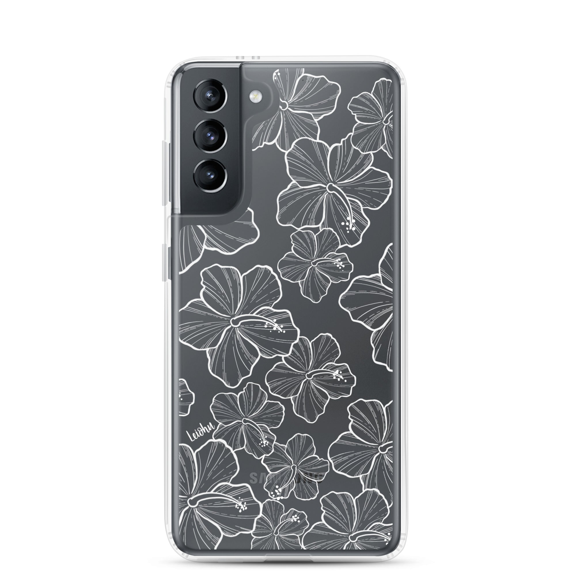 Hibiscus Flower Design Clear Phone Case for Samsung Galaxy S21/S20/Note 20 - Slim Protective Cover with Scratch Resistance - Perfect for Everyday Use, Work, and Travel