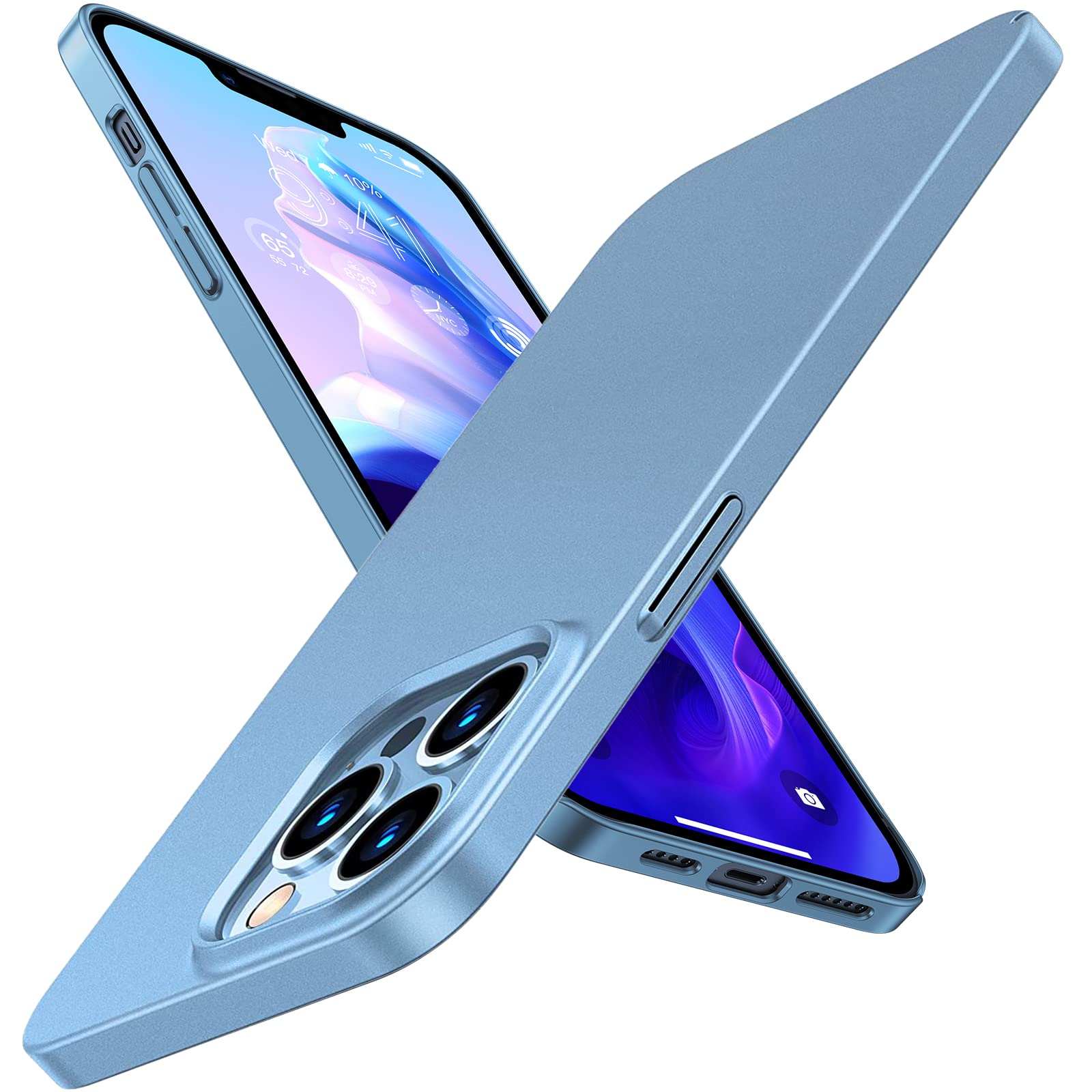 TORRAS Ultra Thin iPhone 13 Pro Case 6.1 Inch - Slim Fit Matte Hard PC Protective Cover | Never Yellowing, Super Lightweight | Perfect for Everyday Use, Office & Travel - Sierra Blue