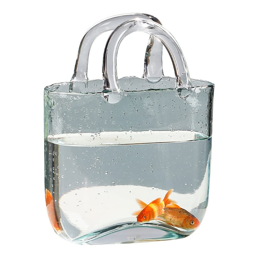 MASME Glass Vases for Centerpieces - Decorative Flower Vase Set, Modern Nordic Hydroponic Vase with Bag Style Design, Transparent Glass Fish Tank Ornament for Home Decor, Office & Living Room | Perfect for Wedding Centerpieces, Floral Arrangements & Aquarium Decor