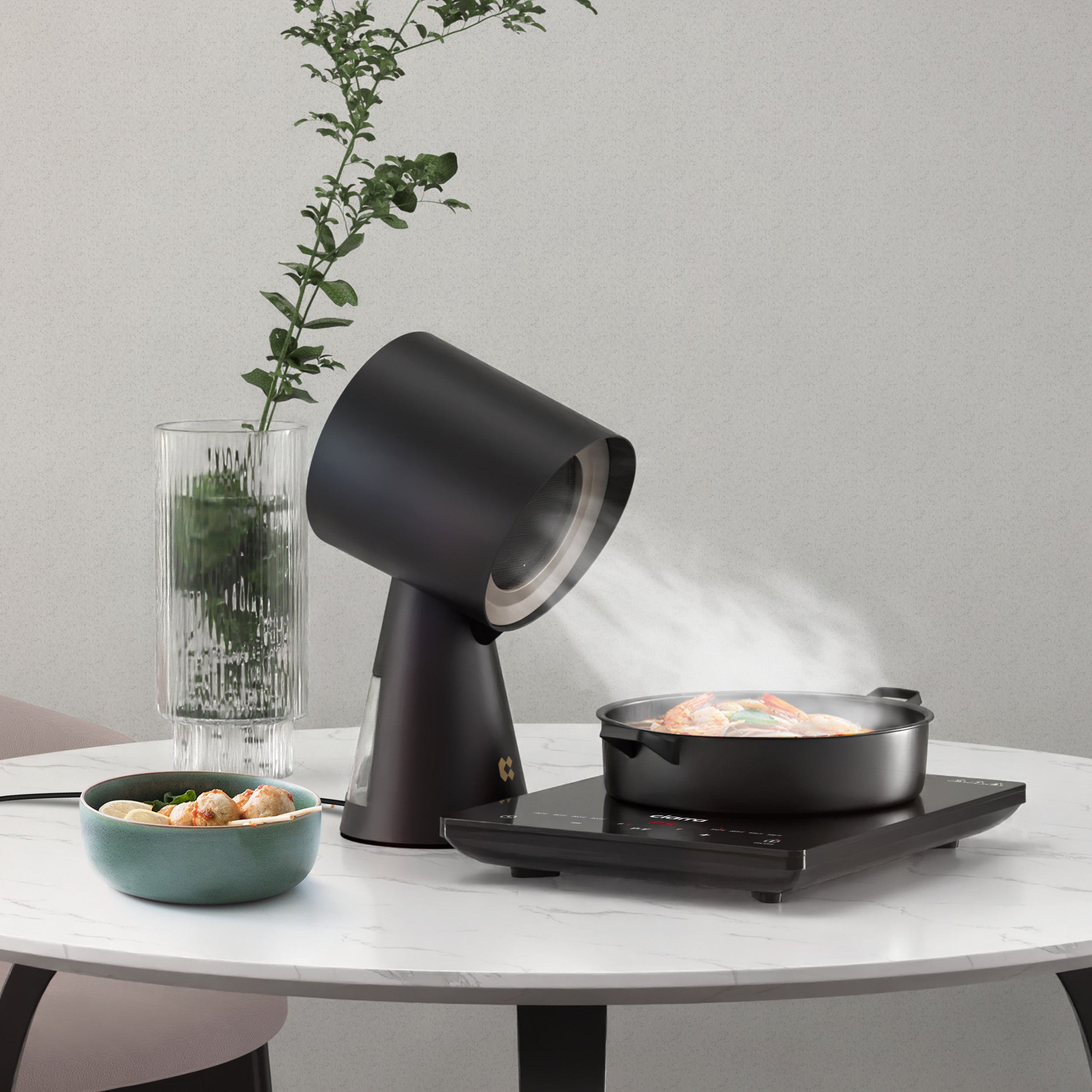 Ciarra HOOD TO GO Portable Mini Desktop Range Hood - Compact & Powerful Kitchen Exhaust Fan for Small Spaces, Apartments, Dorms - Shadow Noir Black Finish | Perfect for Cooking, Grilling, Frying in Tight Spaces