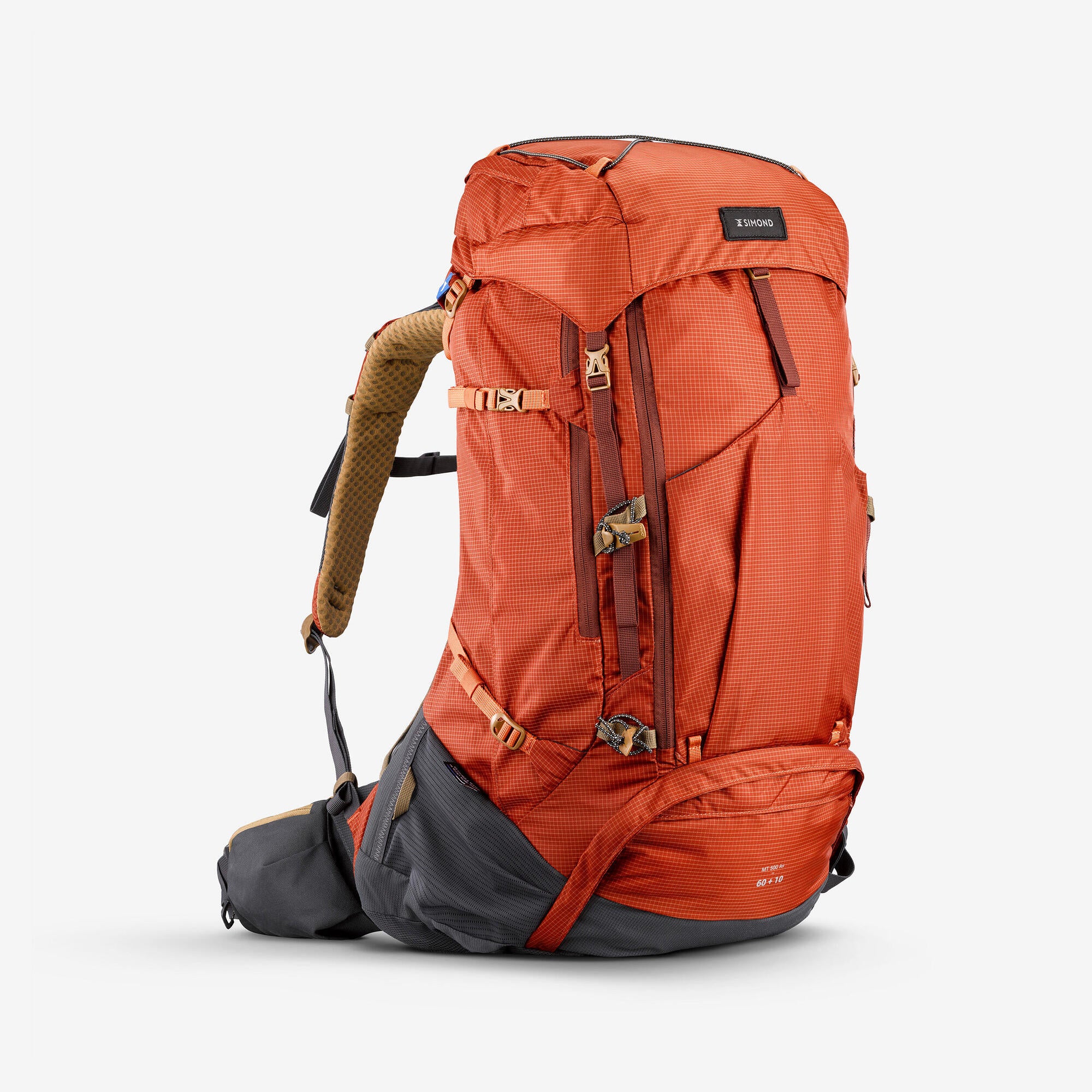 Simond MT500 Air 60+10L Men's Hiking Backpack - Lightweight Water-Resistant Outdoor Backpack for Camping, Trekking & Travel Adventures
