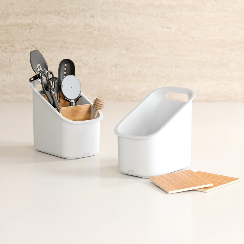 Bellwood Utensil Holder - Stainless Steel Kitchen Organizer for Spoons, Forks & Knives - Perfect for Countertop, Drawer or Pantry Storage - Modern Home & Office Kitchen Accessory