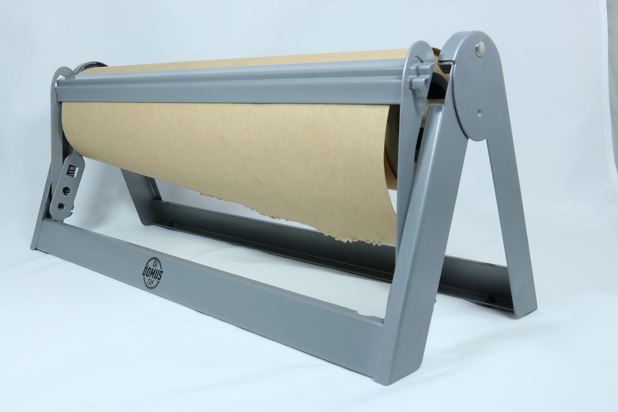 DOMUS724 18-Inch Craft Paper Roll Cutter - Heavy Duty Butcher Paper Dispenser & Gift Wrapping Roll Cutter with Markers & Fasteners - Perfect for Crafting, Packaging, and Retail Displays