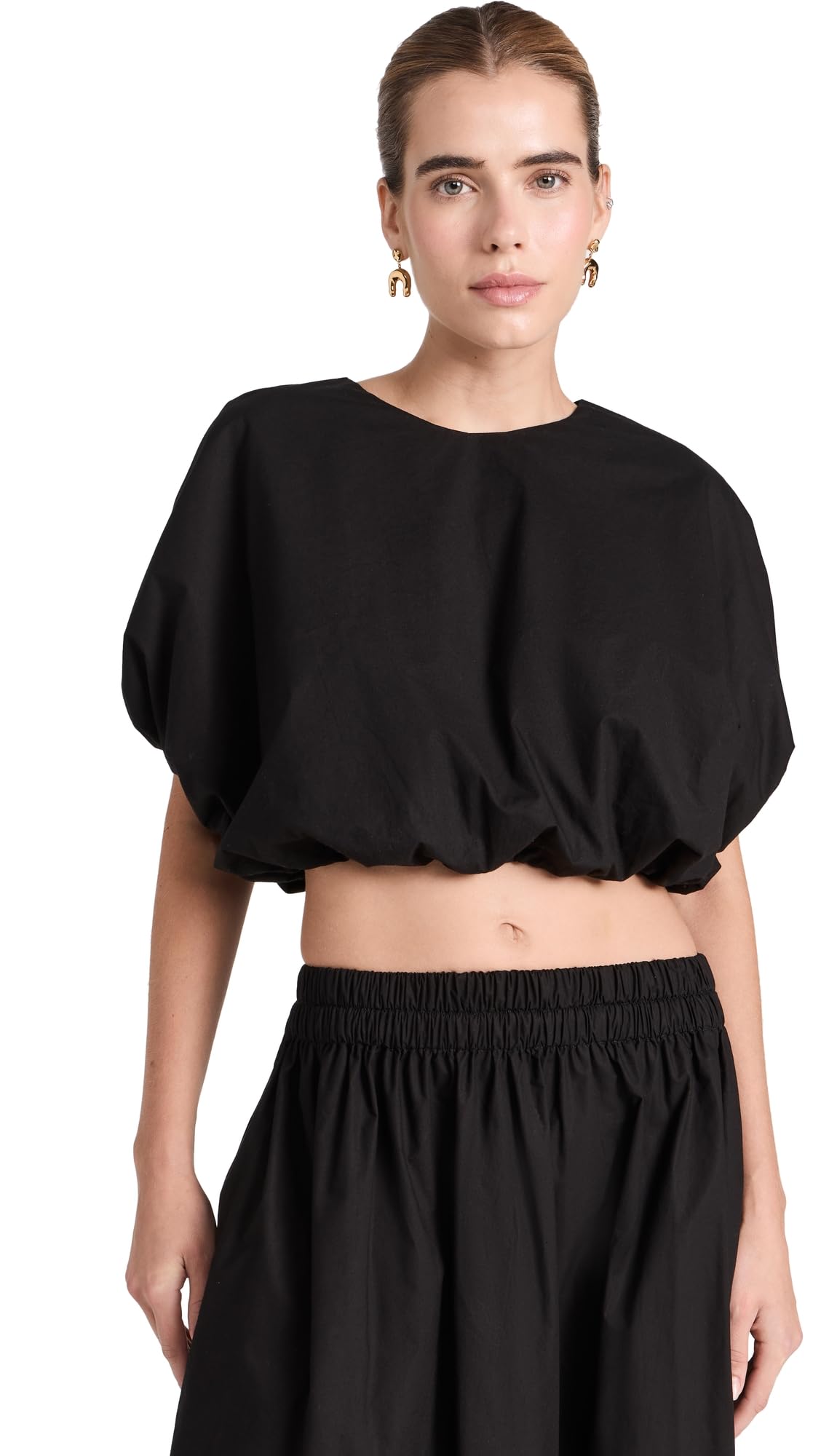 Women's Stylish Opihi Bubble Sleeve Crop Top - Trendy Summer Blouse for Casual Outings, Beach Vacations & Date Nights