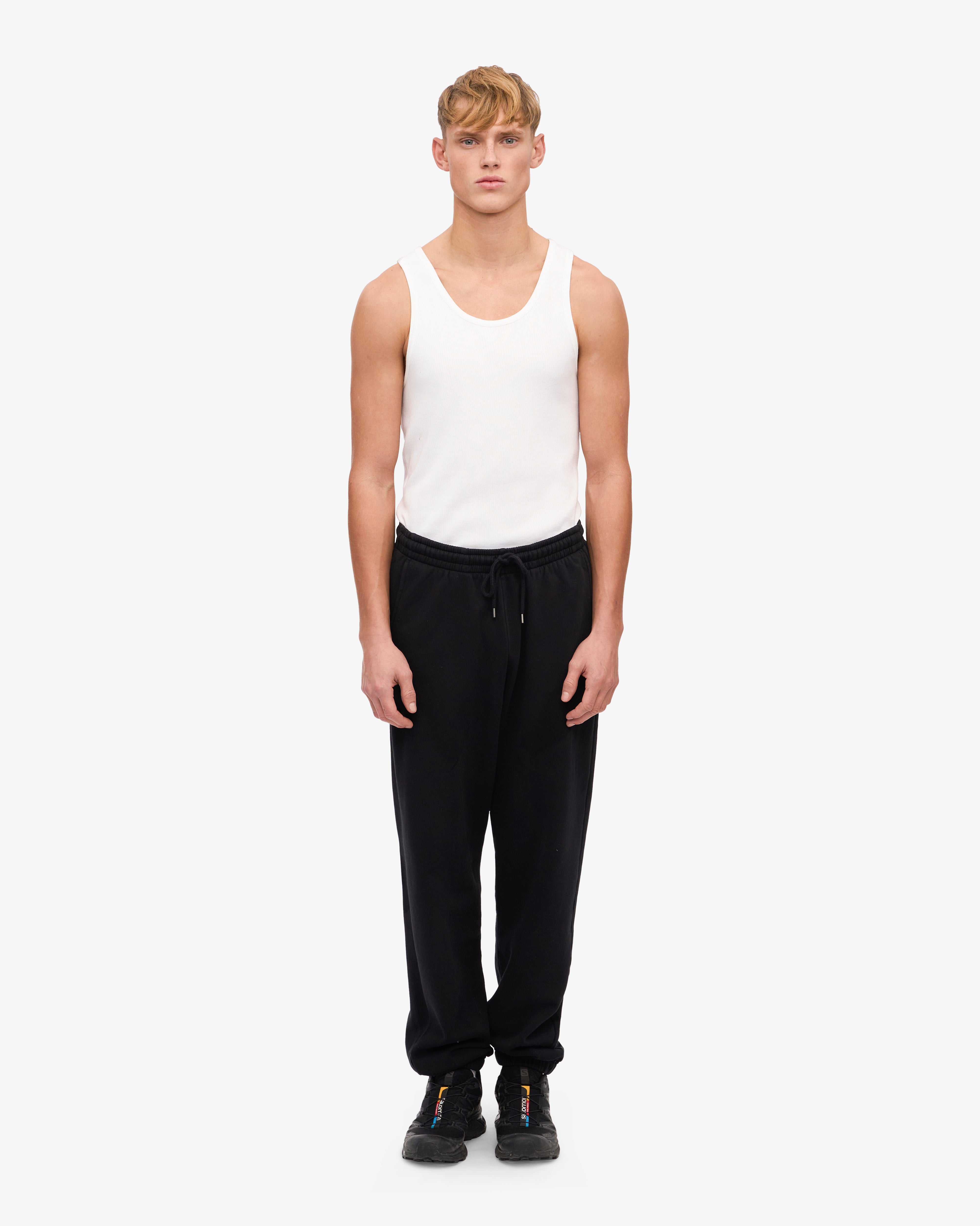 Organic Cotton Sweatpants for Women & Men - Soft Comfortable Lounge Pants in Deep Black - Perfect for Yoga, Running & Home Relaxation