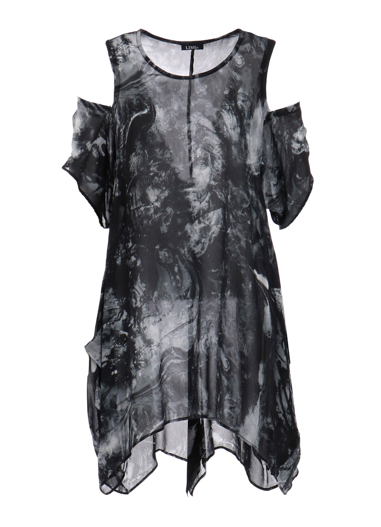 Trendy Collage Print Open Shoulder Blouse for Women - Perfect for Summer Outfits, Beach Vacations & Casual Dates