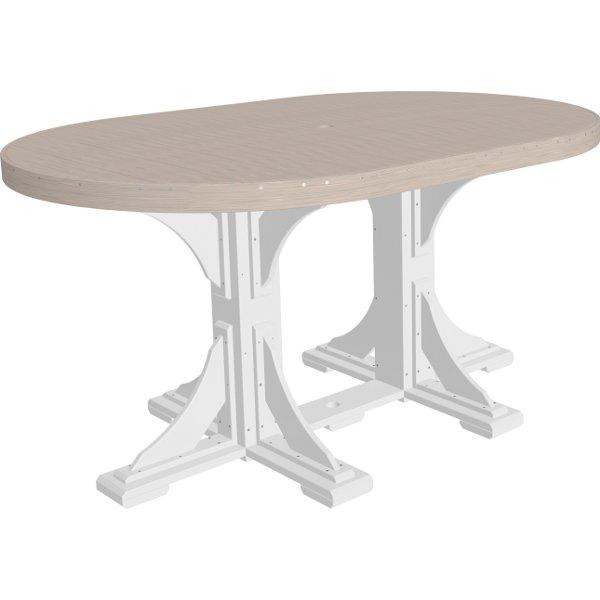 4ft x 6ft Oval Dining Table - Poly Resin Outdoor Patio Table for Garden, Poolside & Backyard Entertaining - Weatherproof & Durable