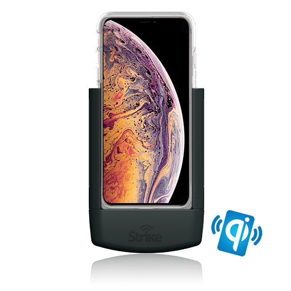 iPhone XS Max Wireless Charging Car Mount Holder with Strike Case - Perfect for Safe Driving & Hands-Free Charging on the Go