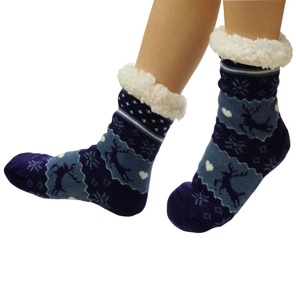 MaxNova Women's Winter Warm Cozy Fuzzy Fleece Slipper Socks - Soft Indoor House Shoes for Christmas Gift & Cold Weather Comfort at Home