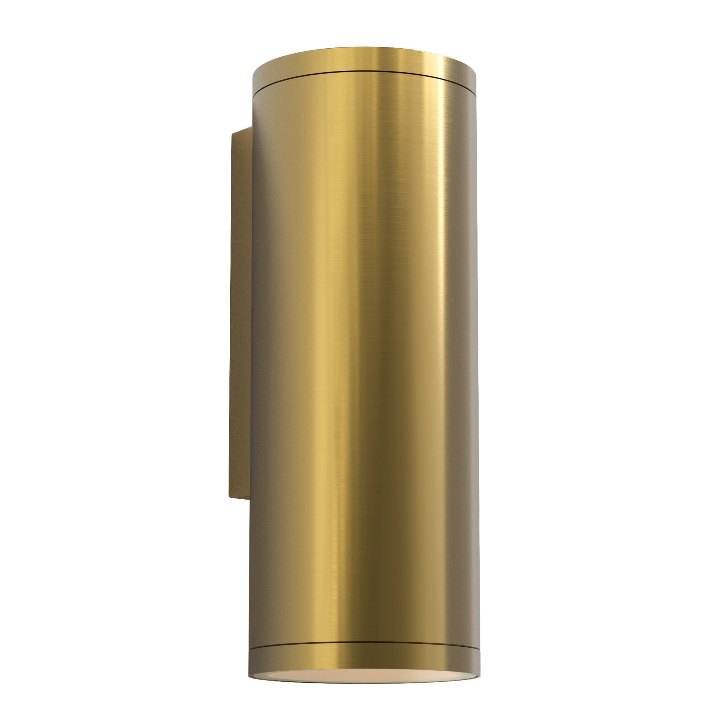 Ava 1/2Lt Coastal Wall Light - Brushed Stainless Steel/PVD Brushed Brass GU10 IP44 - Perfect for Beach House, Patio & Outdoor Lighting