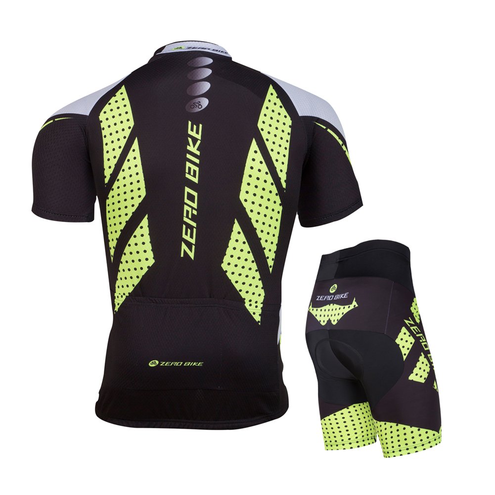 Men's Cycling Jersey Set - Short Sleeve Breathable Quick Dry MTB Bike Shirt with 3D Padded Bicycle Shorts for Mountain & Road Biking | Comfortable Workout & Outdoor Sports Gear
