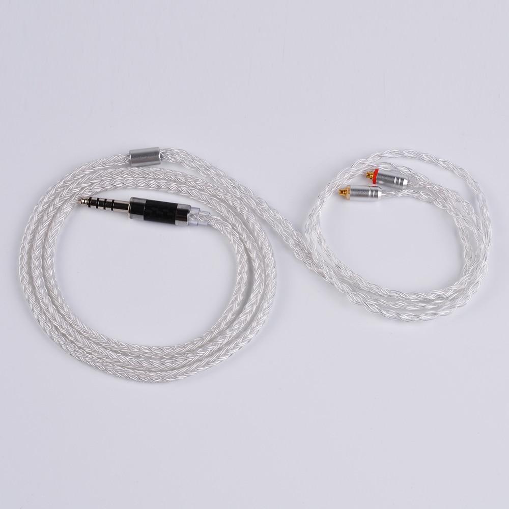 Yinyoo 16 Core Silver Plated Upgrade Cable for IEMs - 2.5mm/3.5mm/4.4mm Balanced & Unbalanced - Compatible with MMCX/2PIN/QDC Connectors - Perfect for Audiophiles, Musicians & Studio Monitoring