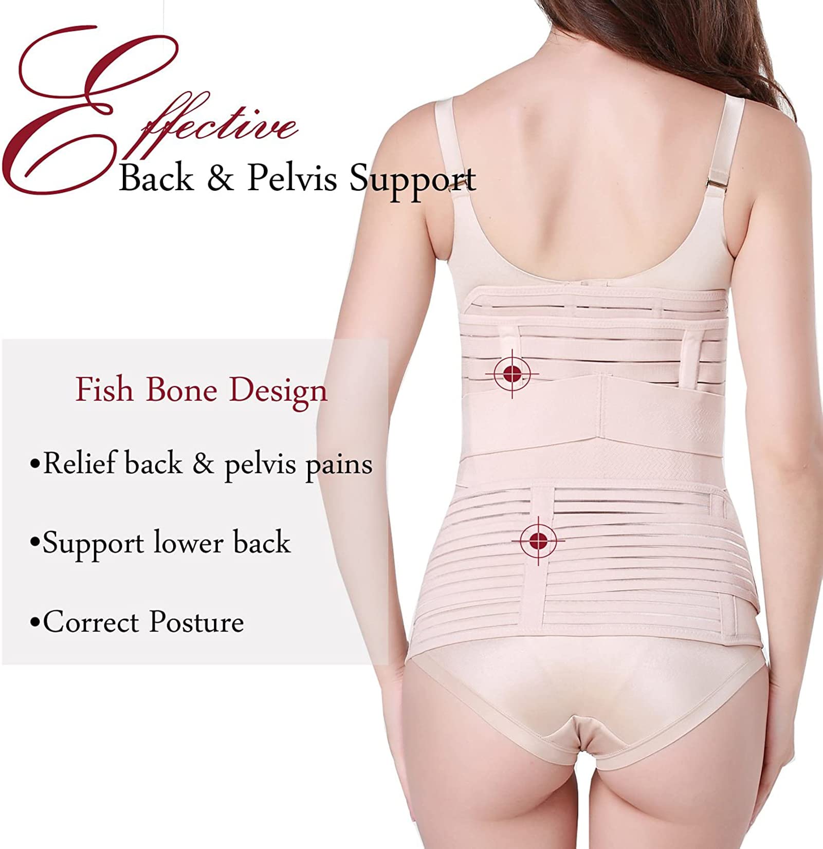 Postpartum Belly Wrap 3-in-1 Support Belt for Belly, Waist & Pelvis Recovery | Post Pregnancy Maternity Girdle | Beige | Perfect for C-Section Recovery & Postpartum Support