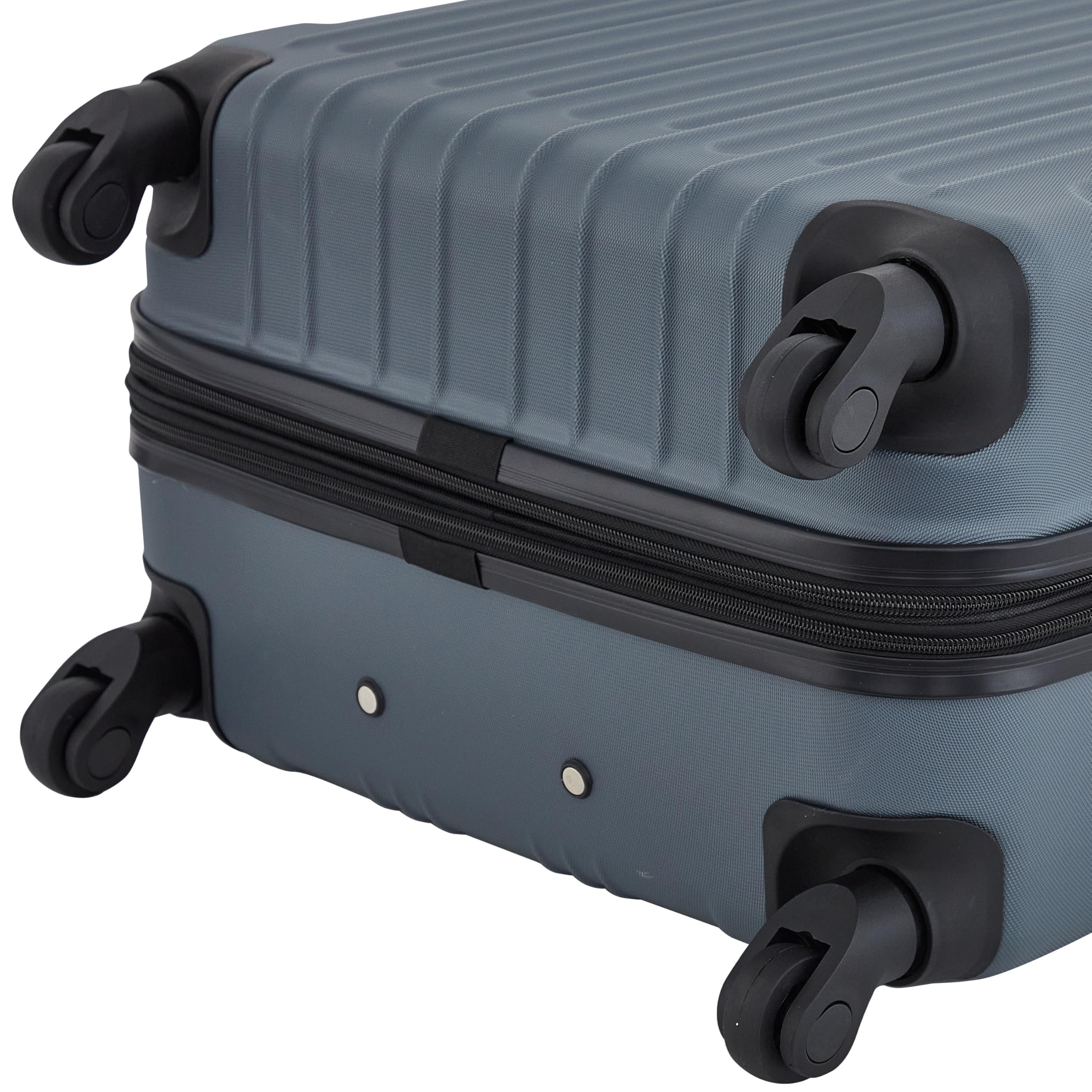 Travelers Club Midtown Hardside Luggage 4-Piece Set - Durable Spinner Suitcase with TSA Lock, Lightweight Carry On & Checked Bags for Air Travel (Slate Color) - Perfect for Family Vacations, Business Trips & International Adventures