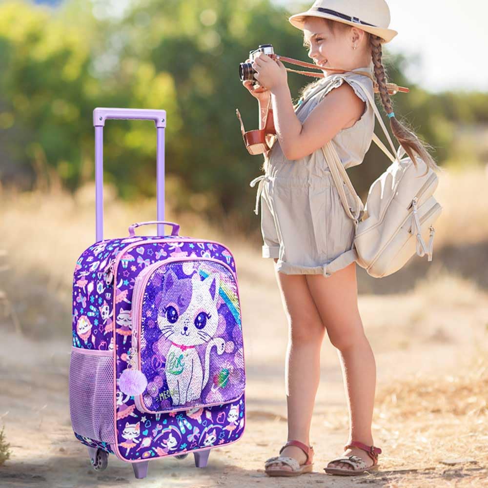 Kids Luggage for Boys & Girls - Cute Rolling Wheels Suitcase for Toddlers & Children | Travel Carry-On Suitcase for Airplane, Vacation & School Trips