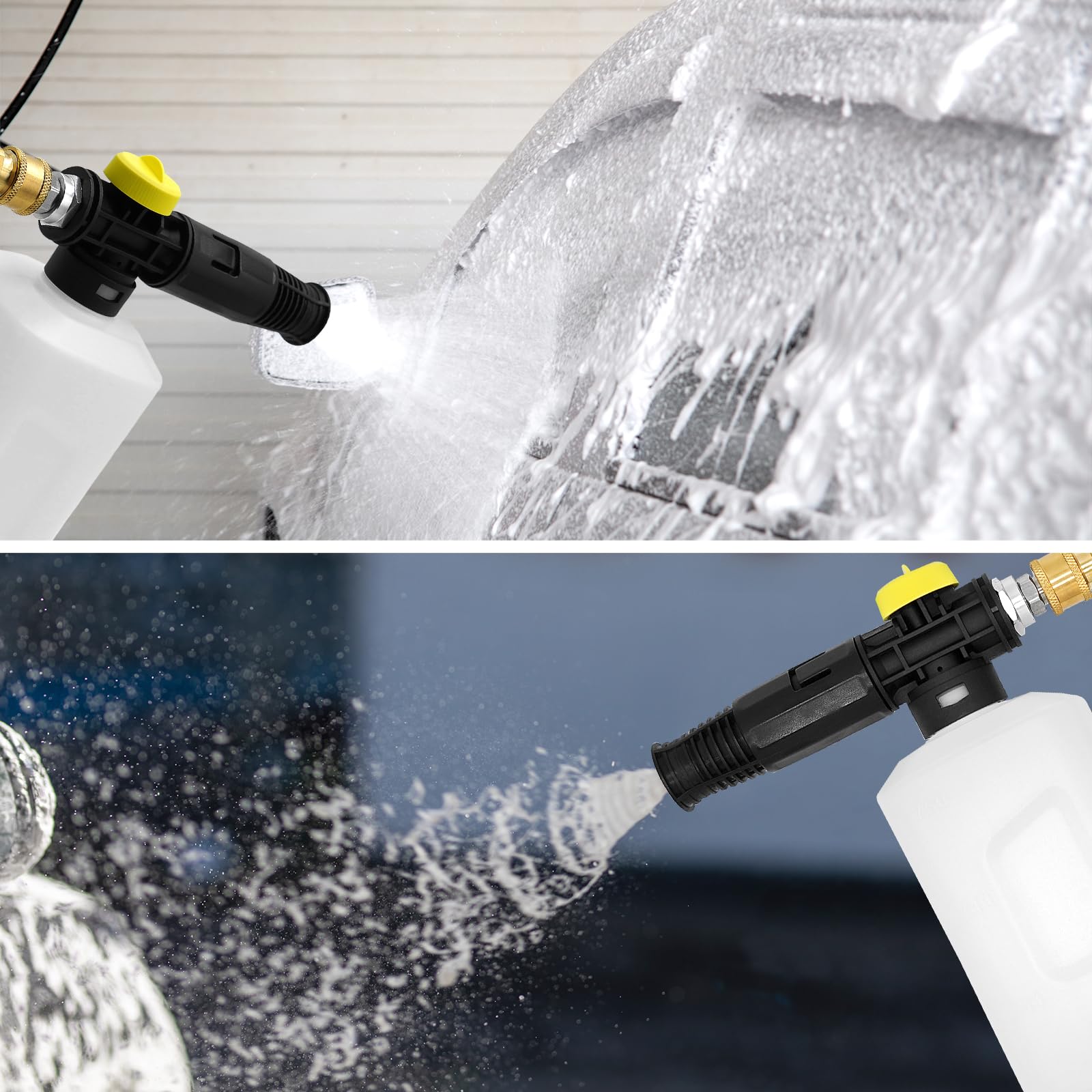 **DERMAL Snow Foam Cannon for Pressure Washer - 1/4 Inch Quick Connector, 4000 PSI High Pressure Washer Gun with Adjustable Nozzle - Perfect for Car Washing, Motorcycle, and Home Cleaning**