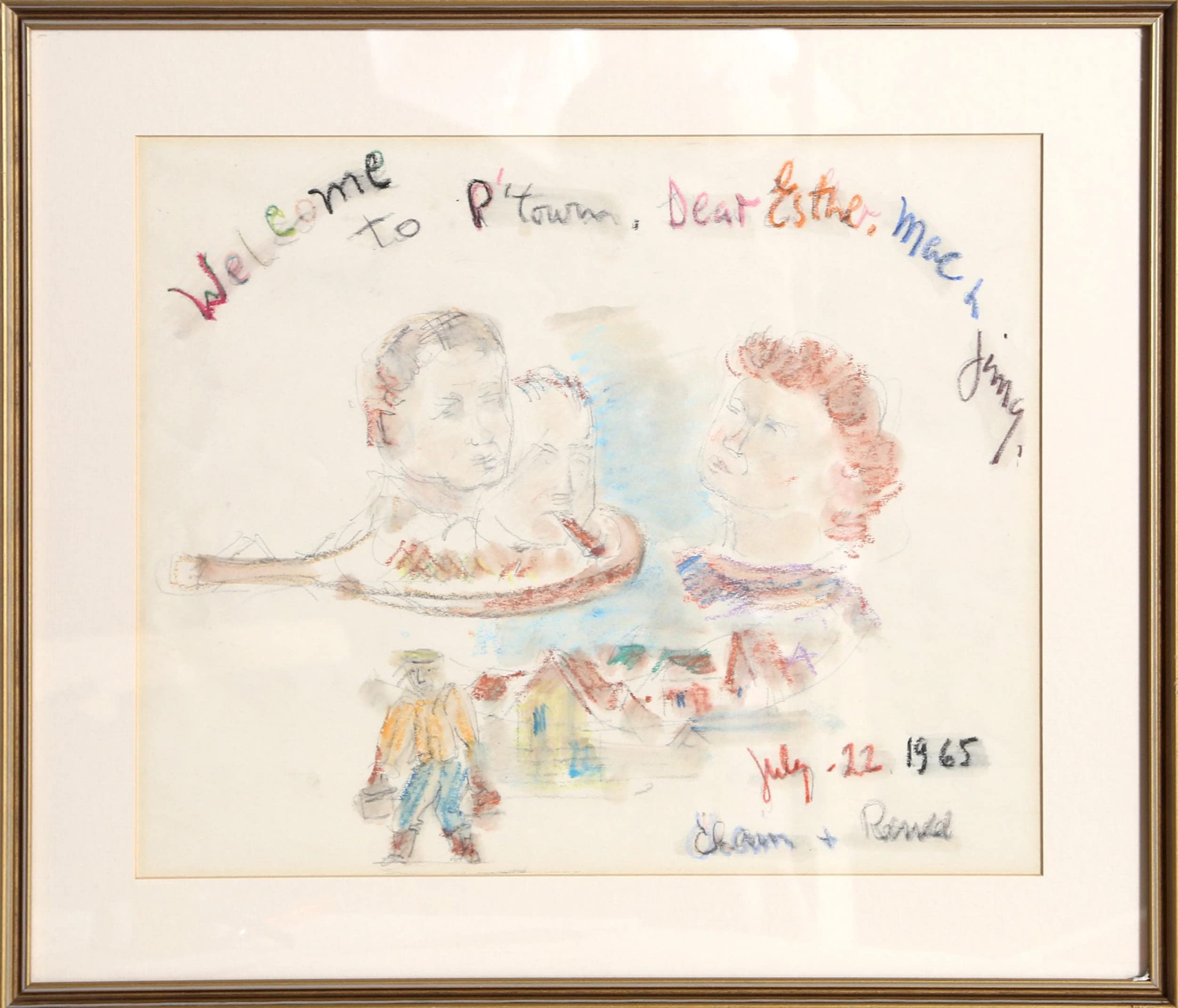 Chaim Gross 'Welcome to P'town' Art Print - Vintage Provincetown Poster for Home & Office Decor - Perfect for Beach Houses, Art Galleries & Coastal Themed Spaces