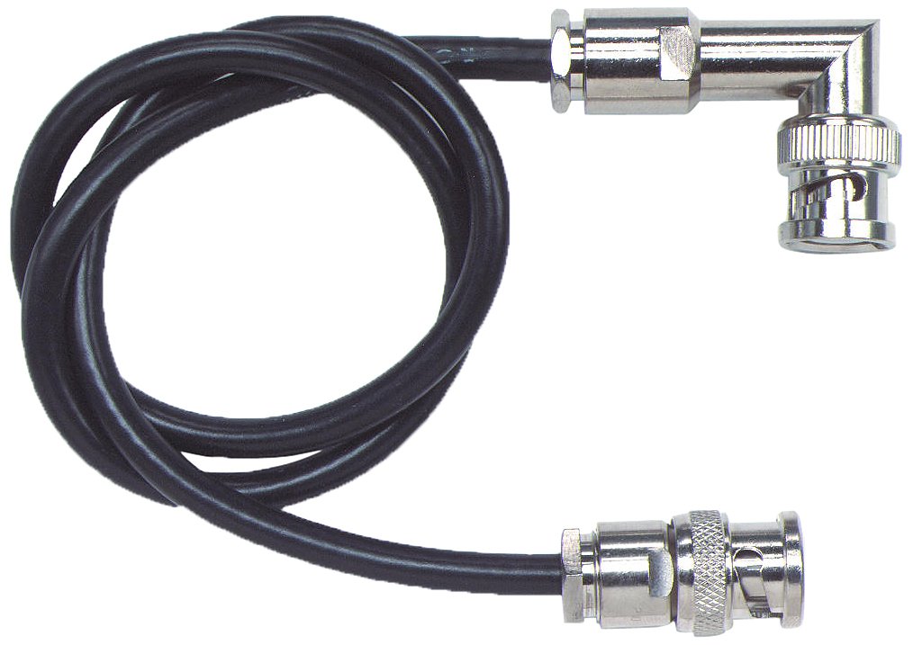 Pomona 1383-C-24 BNC Male to Right Angle BNC Male Cable Assembly - RG58C/U Coaxial Cable - 24 Inch Length (2 Pack) - Ideal for Test Equipment, RF Applications & Audio/Video Connections
