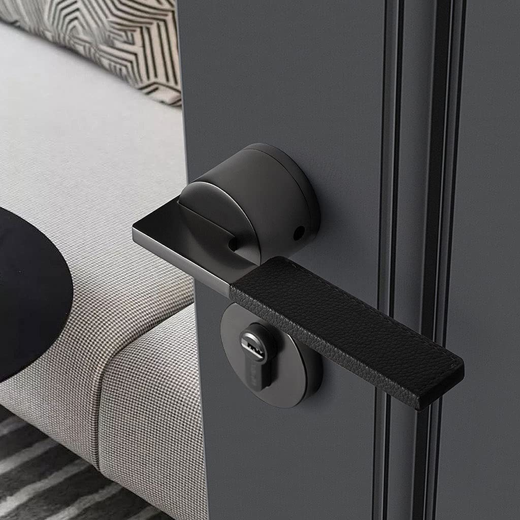 Silent Magnetic Door Lock with Key - Pure Copper Core Lever Handle for Home, Hotel & Office - Noise-Free & Secure Entry Solution