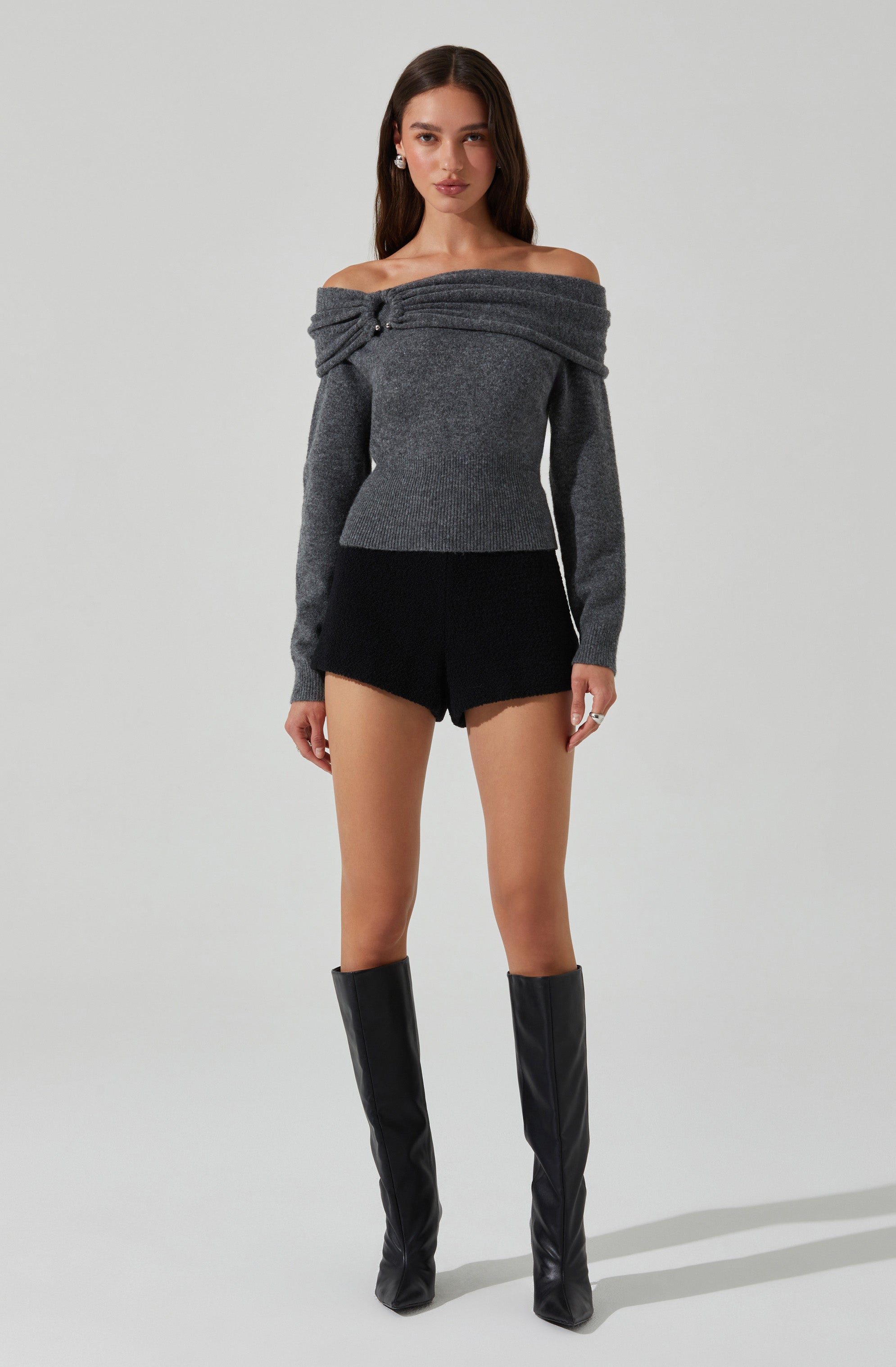 Wylie Off Shoulder Sweater for Women - Cozy Knit Pullover, Casual Loose Fit, Long Sleeve Winter Top | Perfect for Date Nights, Office Wear & Holiday Outfits