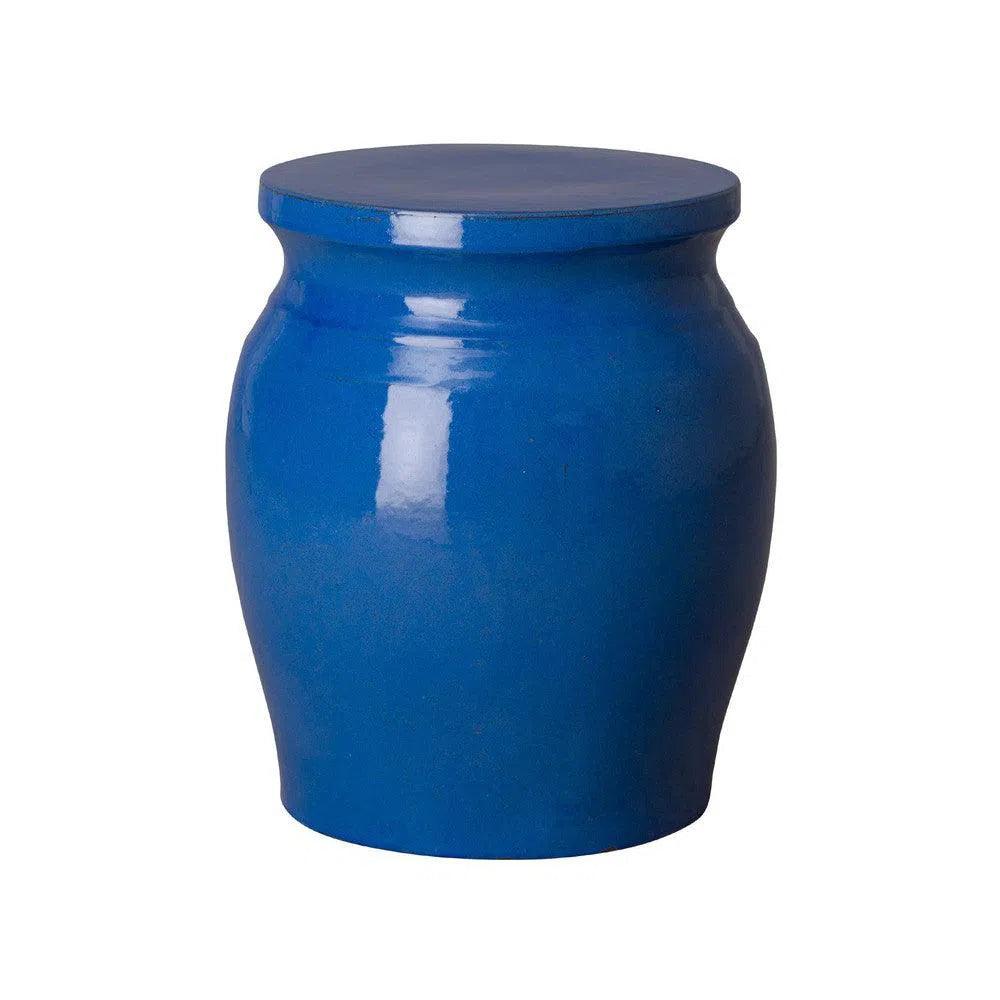 18 Inch Koji Ceramic Outdoor Garden Stool Side Table - Perfect for Patio, Deck, Poolside & Backyard Decor