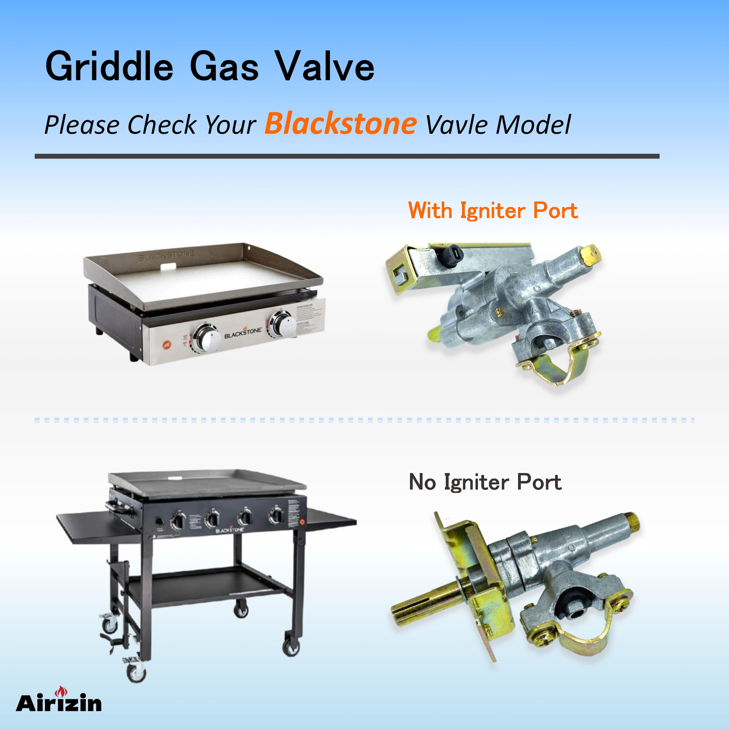 Blackstone 36 Gas Grill 1554 & 2177 Omnivore Griddle Replacement Burner Valve - 2 Pack - Compatible with Blackstone Griddles - Perfect for Outdoor Cooking, Camping & Backyard BBQs