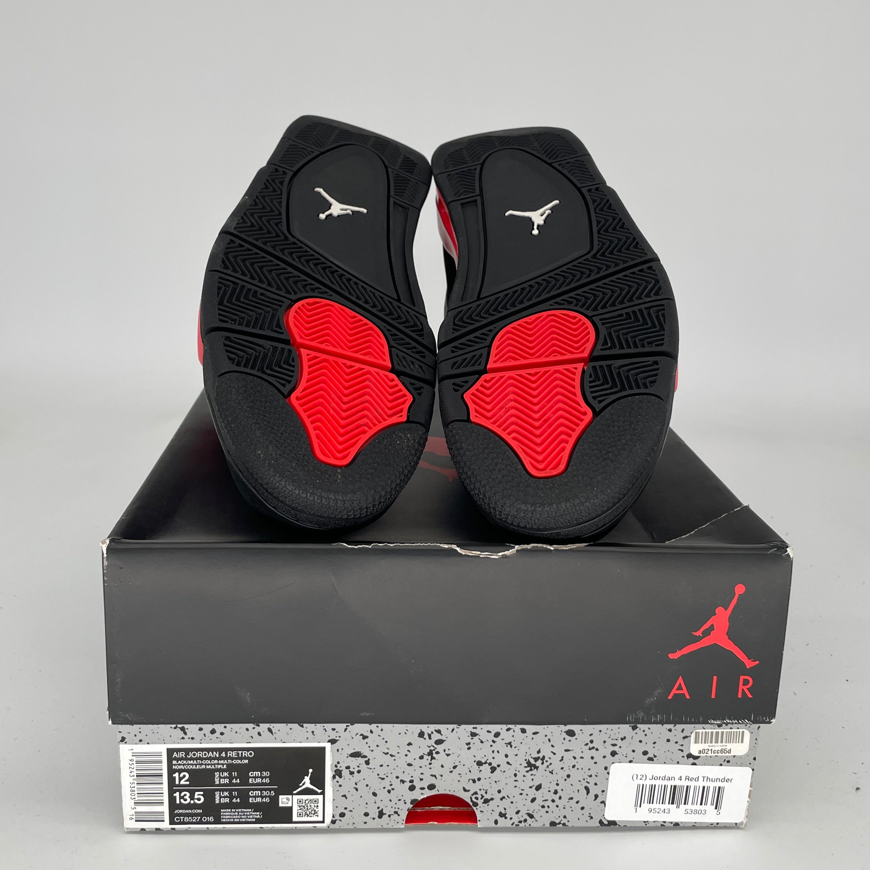 Original Air Jordan 4 Retro 'Red Thunder' Men's Basketball Shoes - Size 12 (CT8527-016) | Authentic Retro Sneakers for Streetwear & Basketball Enthusiasts