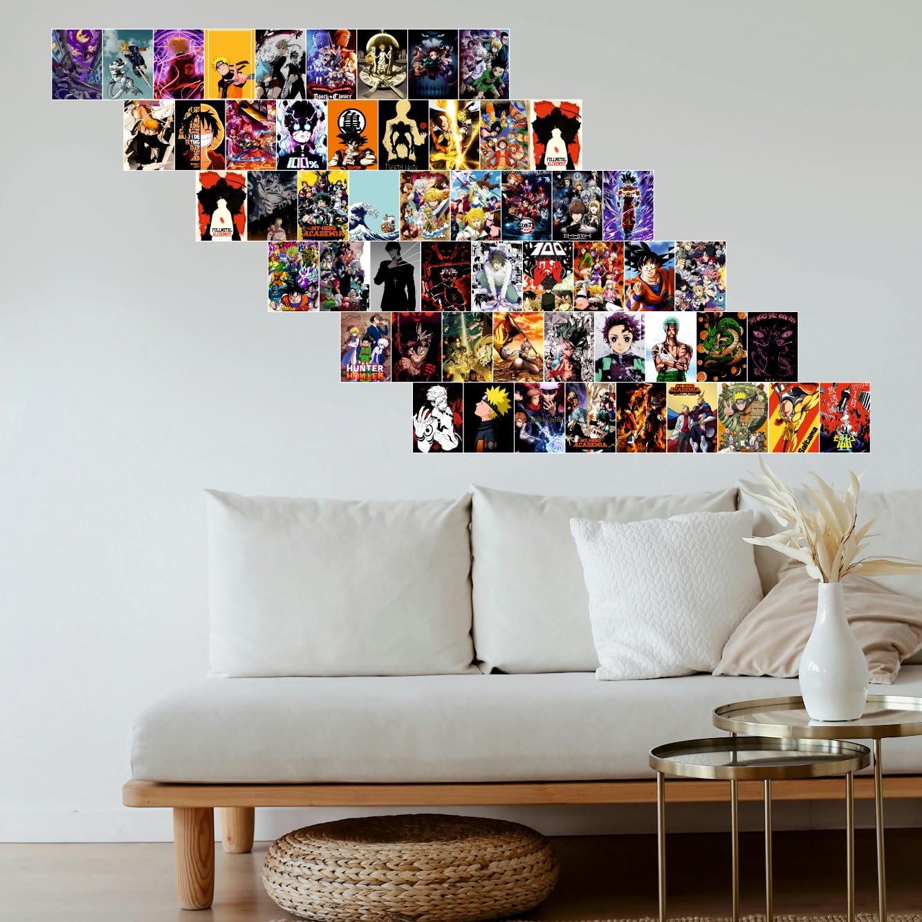 SAW Anime Posters - Pack of 54 (4x6 Inches) | Aesthetic Artwork Wall Decor for Living Room, Bedroom, Home & Office | Perfect for Anime Fans, Gift Giving & Room Decoration