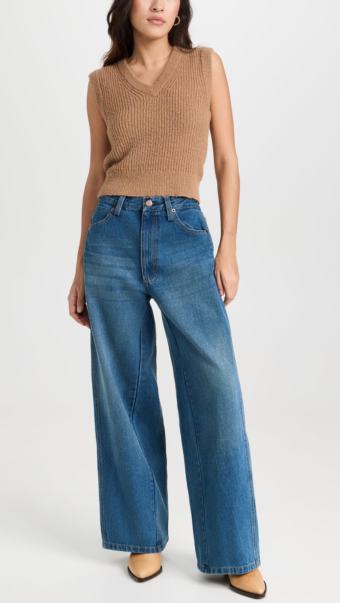 Sea Women's Elena Denim Baggy Pants - High Waisted Loose Fit Jeans for Casual Wear | Perfect for Street Style, Work & Everyday Outfits
