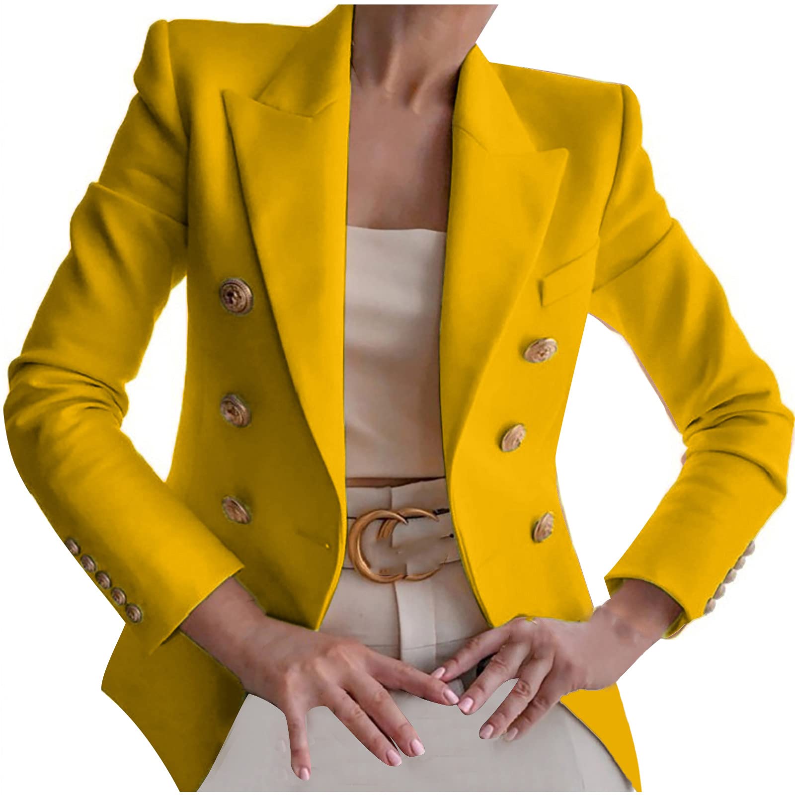 Women's Plus Size Cropped Blazer Jacket - Fall Workout & Casual Wear