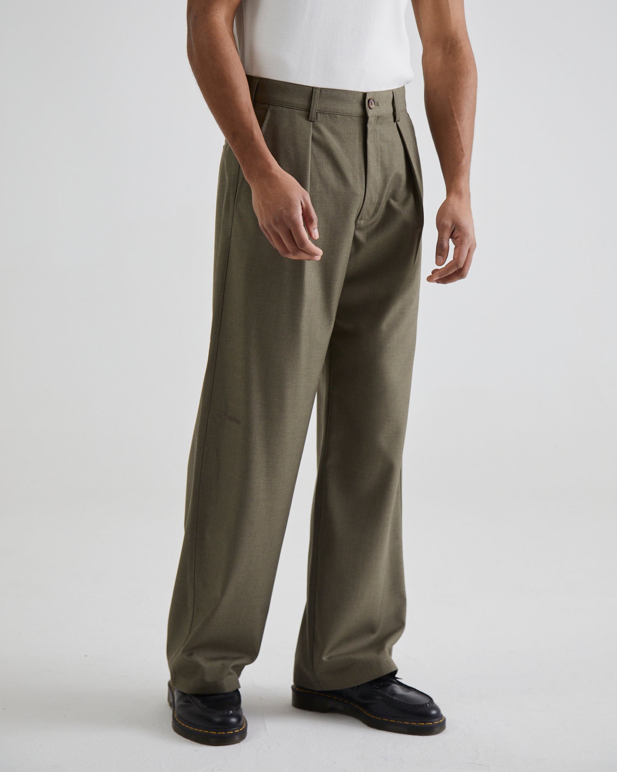 SoHo Pleated Pants Vintage Khaki - Women's High Waisted Trousers for Office & Casual Wear | Comfortable & Stylish Work Pants for Business & Everyday Outfits