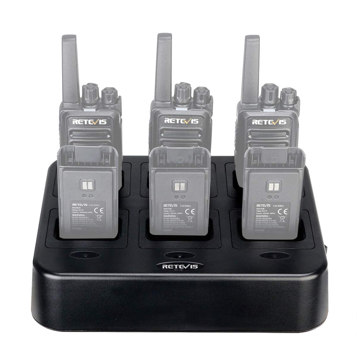 Retevis RT668 Walkie Talkie 6-Port Multi-Unit Charger - Fast Charging Station for RT668 Two-Way Radios | Improve Battery Life & Work Efficiency | Ideal for Construction Sites, Warehouses & Outdoor Adventures (1 Pack)