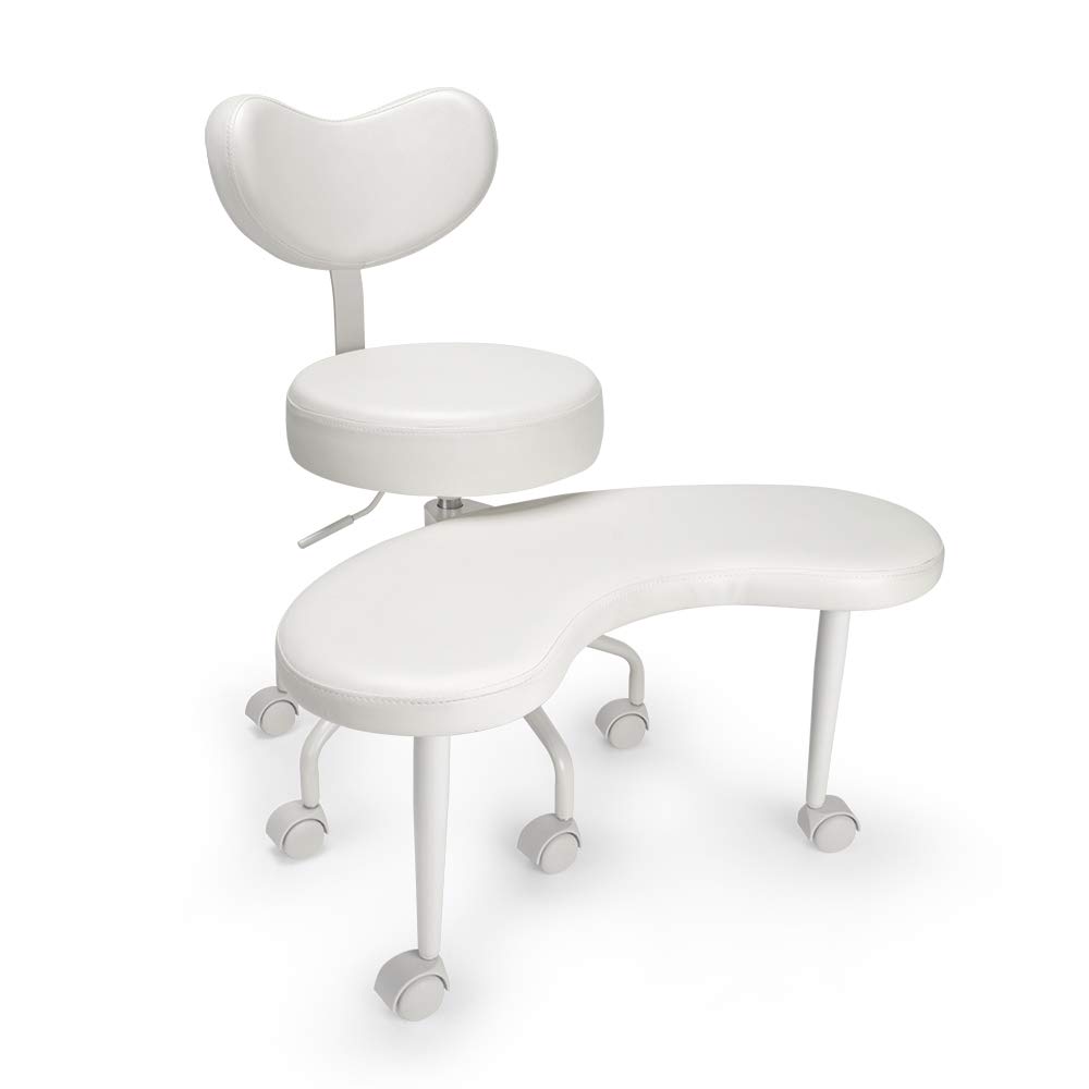 Adjustable Meditation Chair with Wheels & Lumbar Support - Cross-Legged Office Chair for ADHD & Fidgety Sitters - Ergonomic Criss-Cross Desk Stool for Home & Office - Flexible Seating for Yoga, Meditation & Work - Ivory