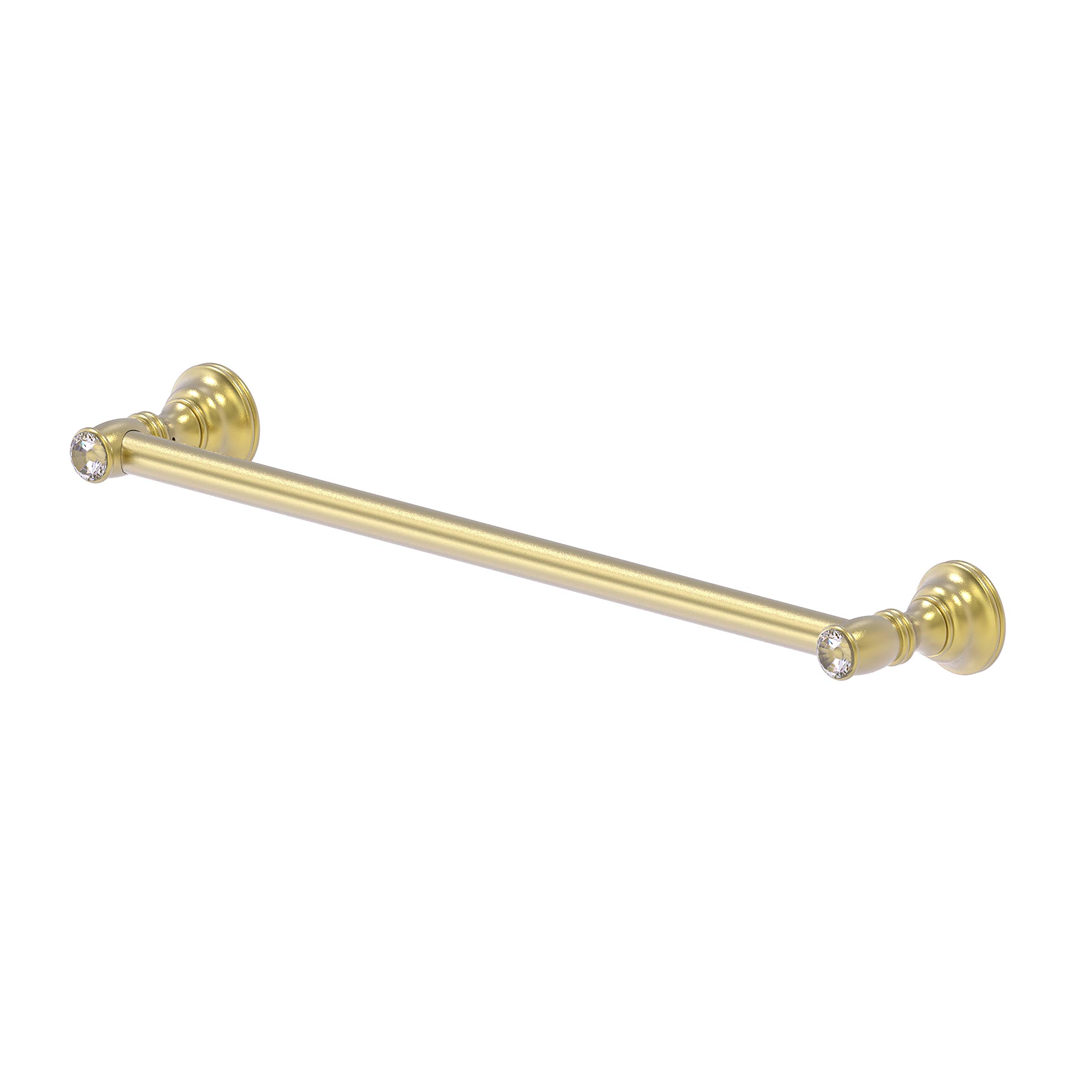 Allied Brass CC-41-36 Carolina Crystal Collection 36 Inch Towel Bar in Satin Brass - Elegant Bathroom Accessory for Modern and Classic Home Decor
