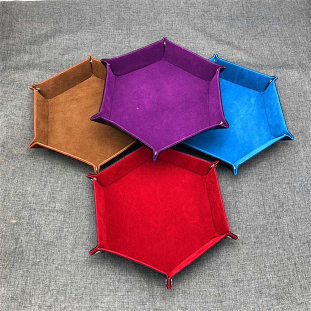 Premium Hexagon Dice Tray - Genuine Leather RPG Dice Rolling Tray for Dungeons & Dragons, MTG, Board Games & Tabletop Gaming Accessories