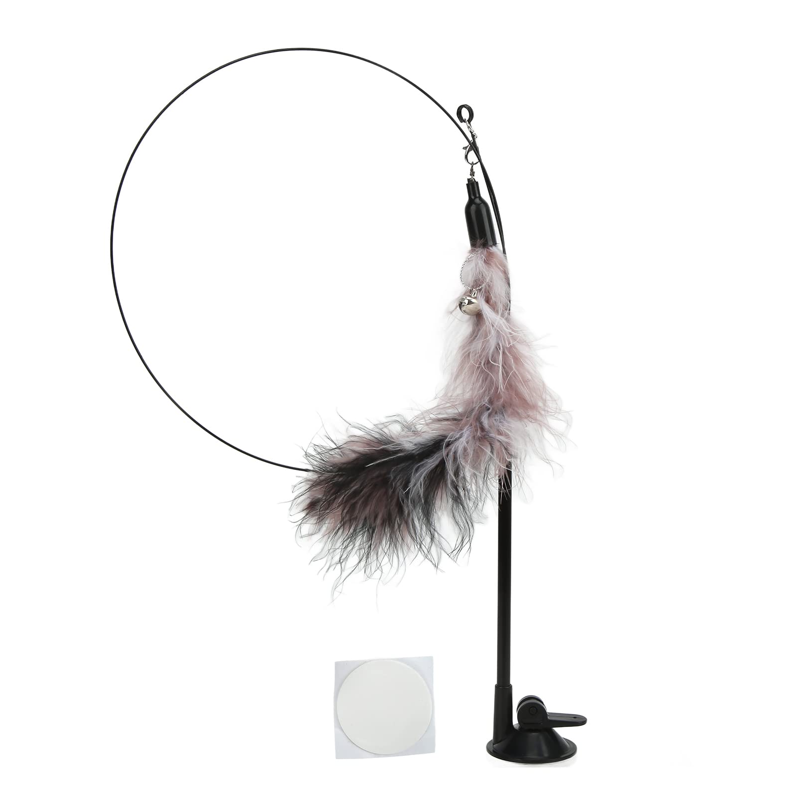 Interactive Cat Feather Teaser Wand Toy with Suction Cup - Retractable Fishing Pole for Playful Kittens - Fun Cat Stick & Feather Toy for Indoor Exercise and Bonding (Blue)