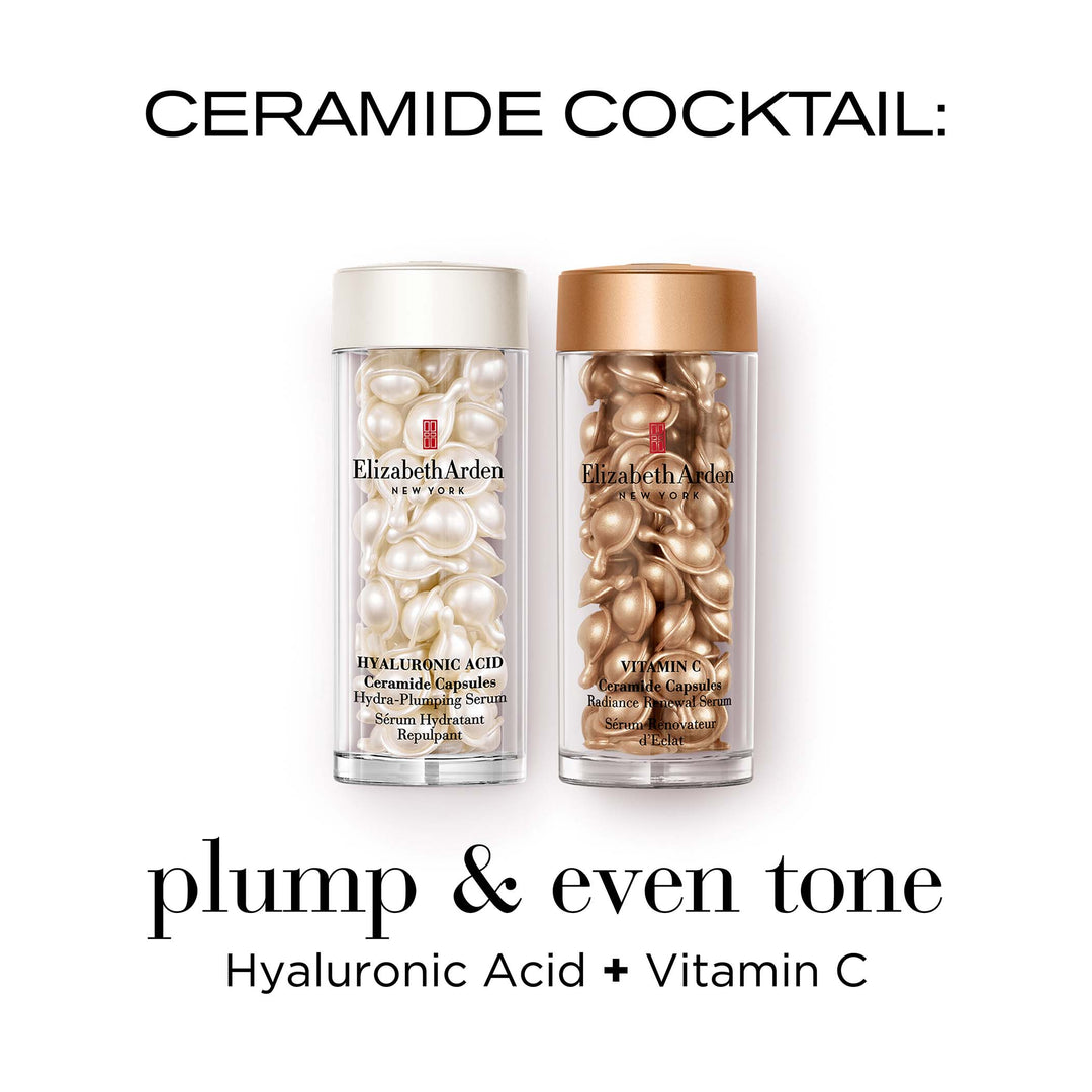 Vitamin C Ceramide Capsules & Radiance Renewal Serum Set - 120 Piece Anti-Aging Skincare for Glowing Skin - Perfect for Night Routine & Dry Skin Care