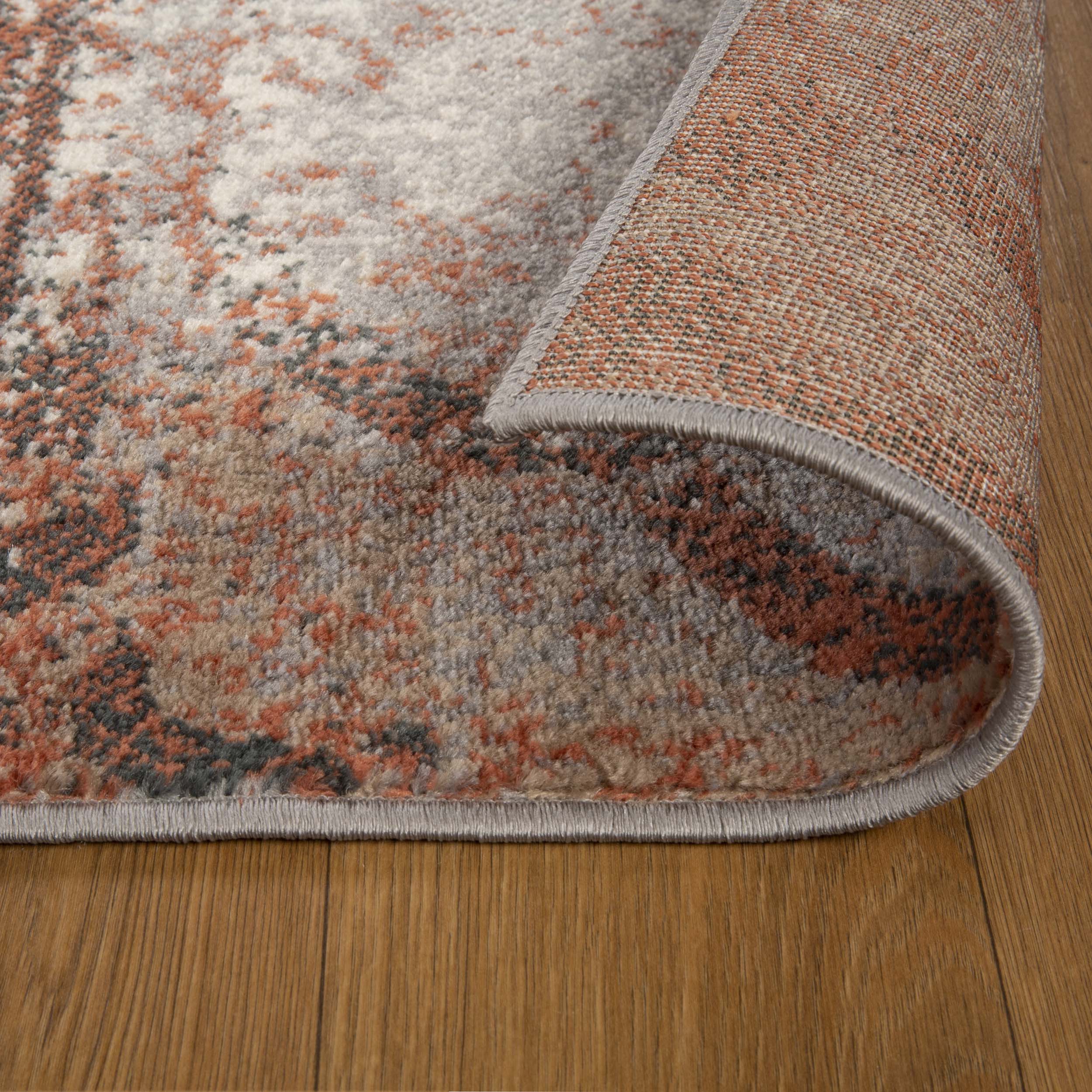 Bristol Distressed Abstract Damask Indoor Area Rug - Non-Slip Living Room Carpet Runner for Bedroom, Hallway & Entryway Decor