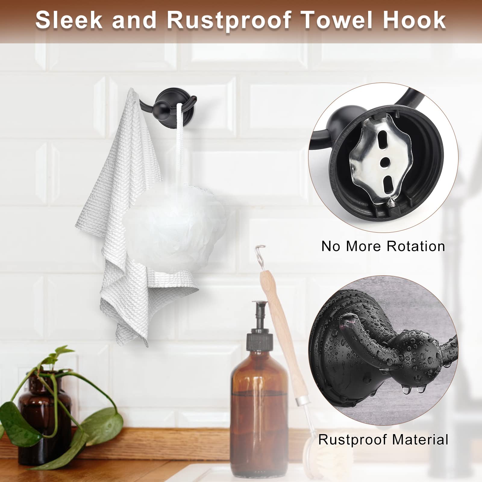Oil Rubbed Bronze Bathroom Hardware Set - 4 Piece Towel Rack & Bar Holder for Bathroom (18 or 24 Inch) - Rustic Bath Accessories for Modern Homes, Perfect for Guest Bathrooms & Master Suites