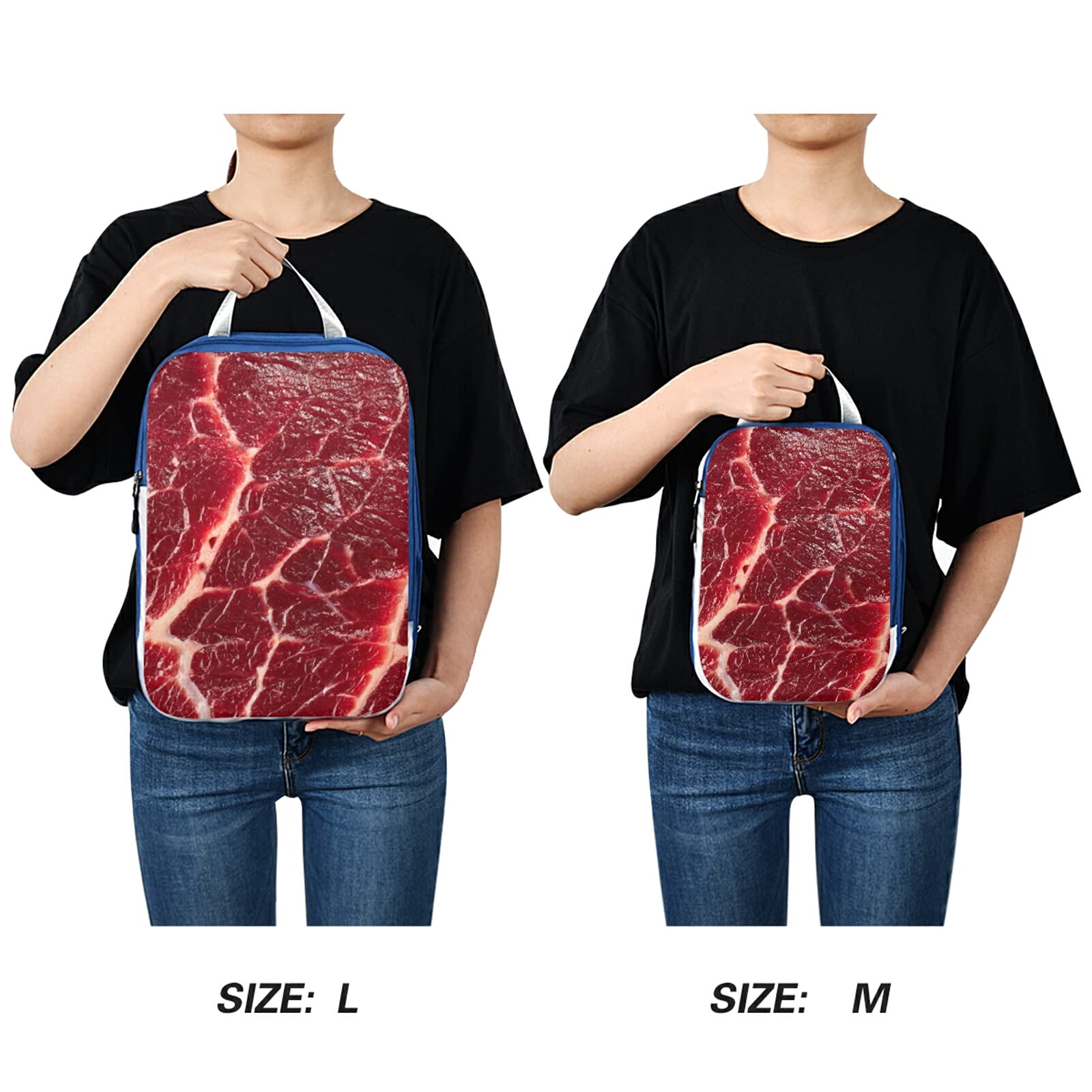Premium 3-Piece Steak Beef Texture Packing Cubes Set - Waterproof Check Oxford Cloth Travel Organizers for Toiletries & Storage - Perfect for Camping, Business Trips & Vacation Luggage Organization