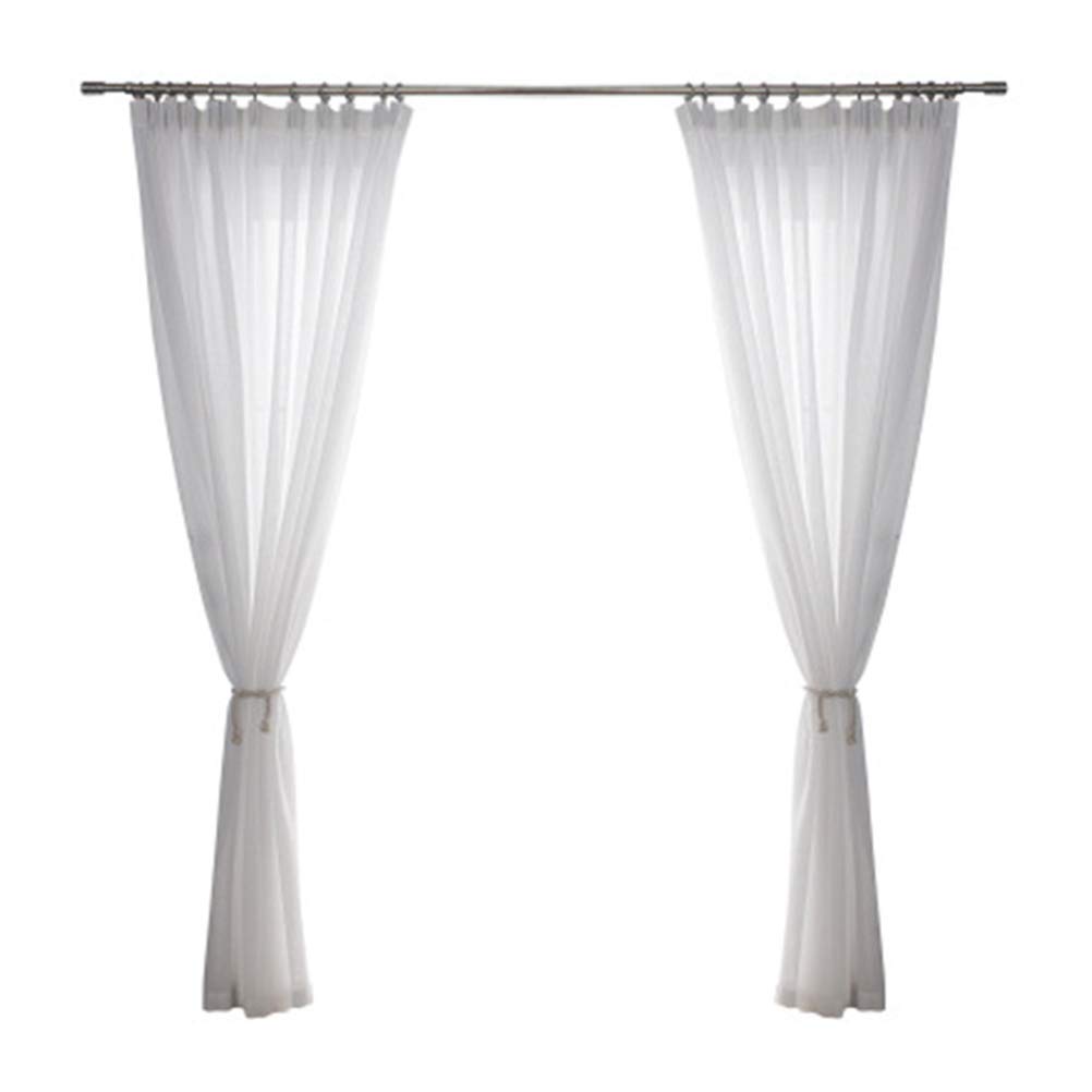 BESPORTBLE 2-Pack White Voile Sheer Curtains with Rod - Light Filtering Window Drapes for Living Room, Bedroom & Nursery