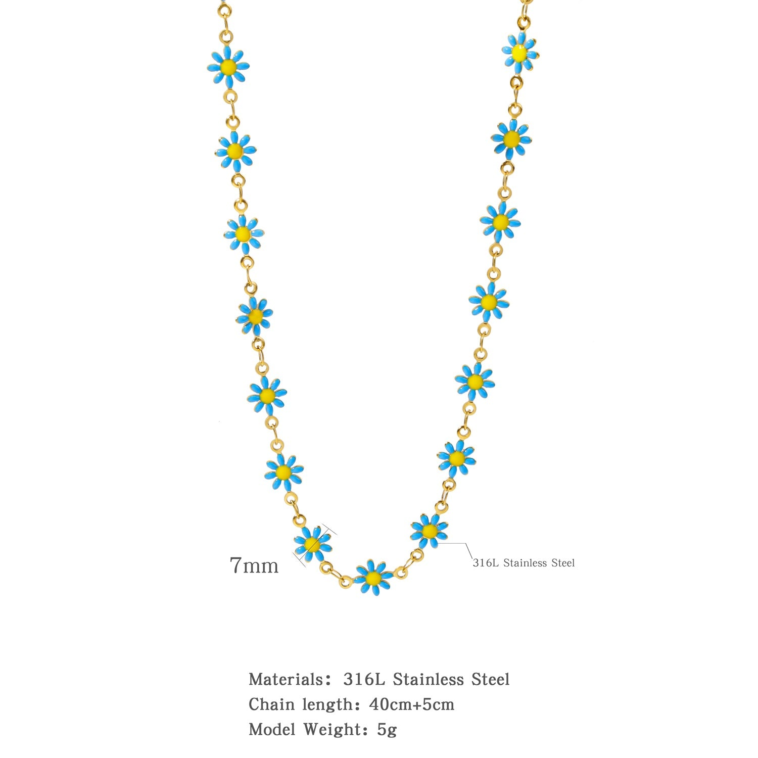 Charming Enamel Flower Bracelet & Necklace Set for Women - Elegant Jewelry Gift for Birthday, Anniversary & Valentine's Day | JDB635 | Perfect for Everyday Wear, Date Nights & Special Occasions