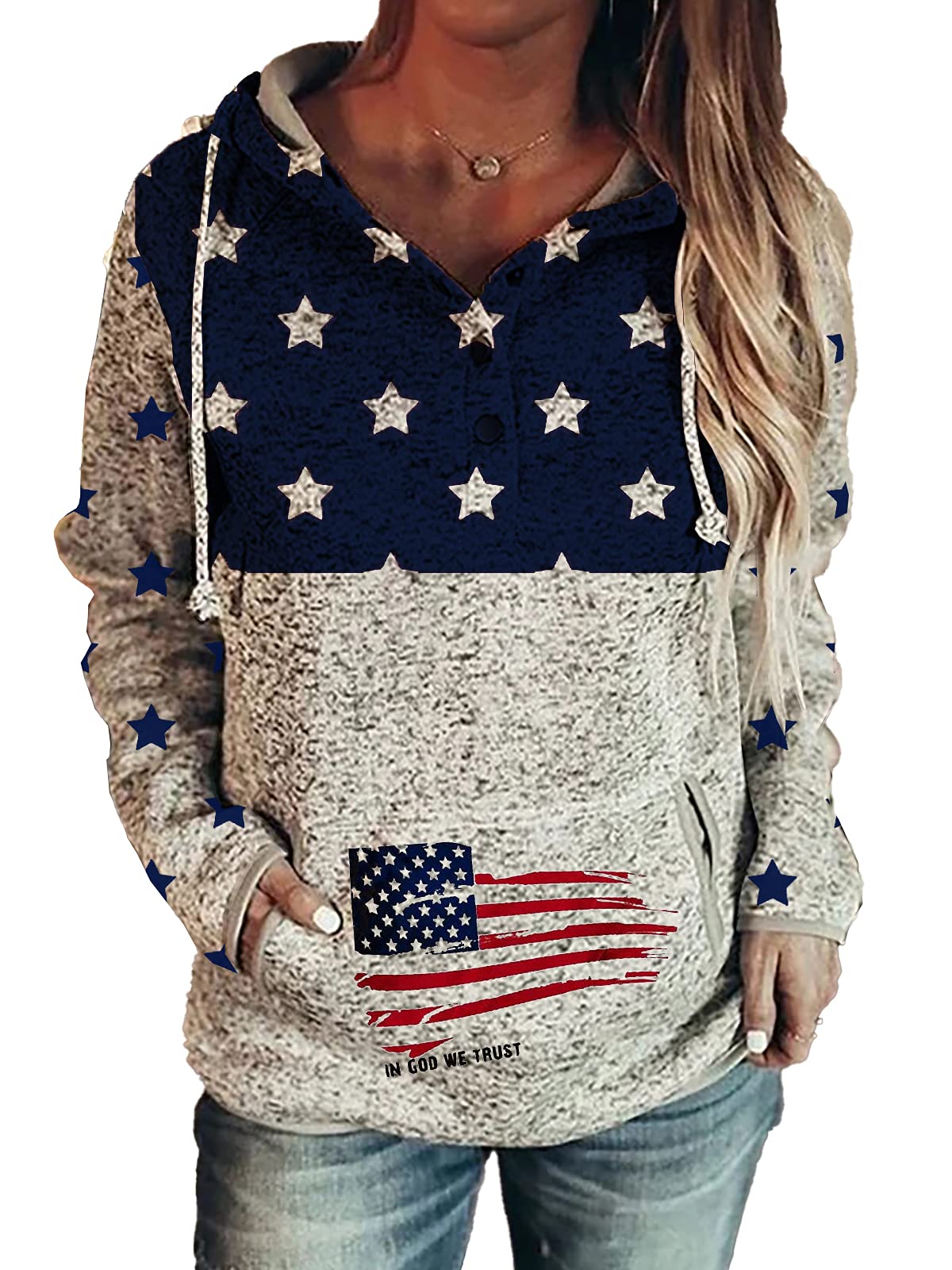 Vintage Loose Casual Hoodie for Women - Long Sleeve Pullover Sweatshirt with Pocket | Cozy Lounge Wear & Street Style Fashion
